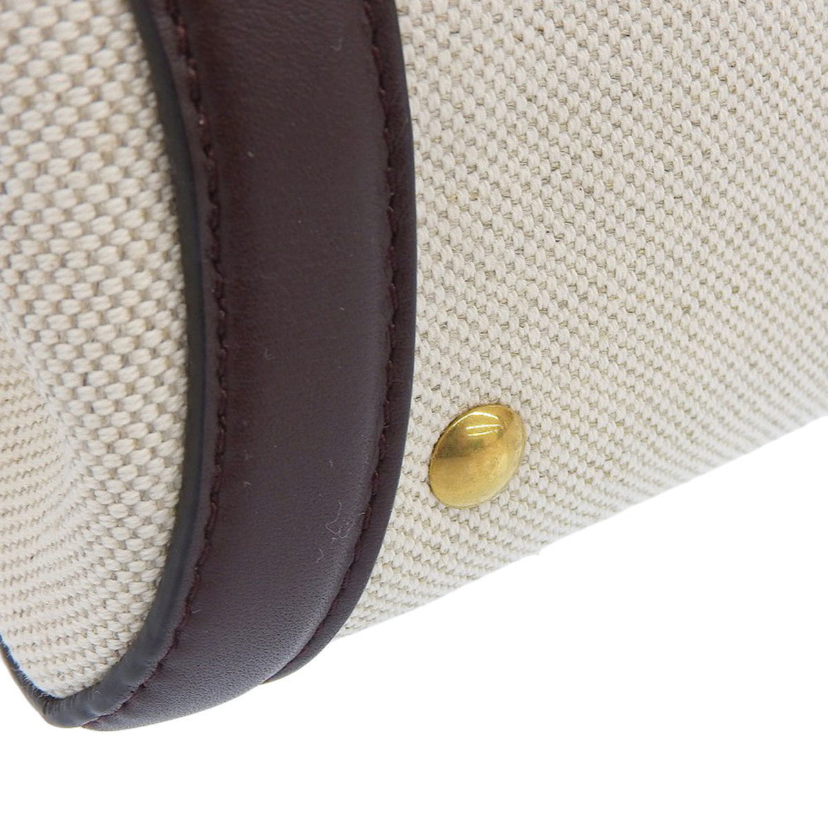 Salvatore Ferragamo Beige Brown Canvas Leather Handbag (Pre-Owned)