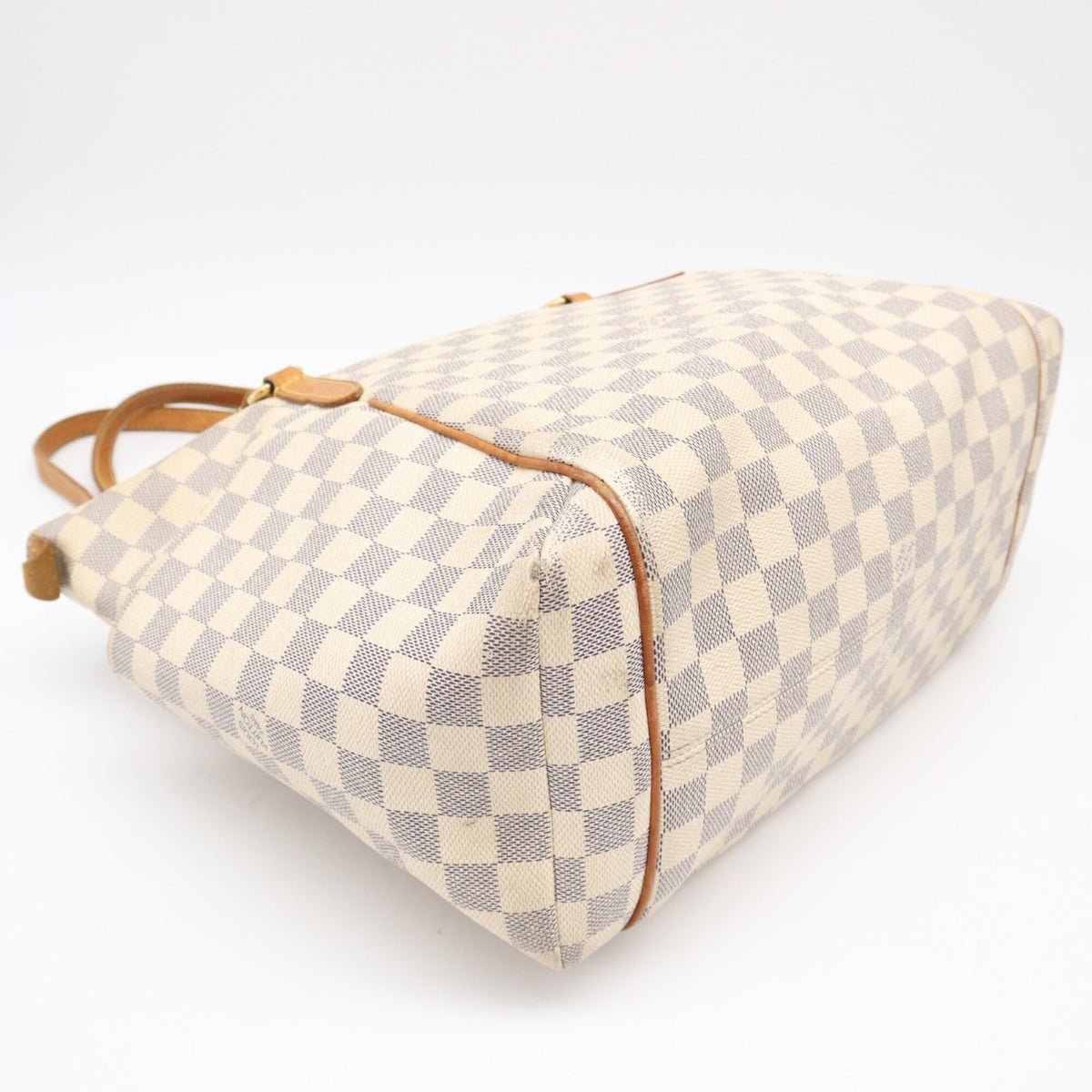 Louis Vuitton Azur Gray White Coated Canvas Leather Handbag (Pre-Owned)