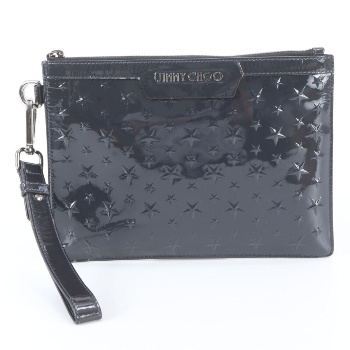 Jimmy Choo Gray Clutch Bag Handbag Pouch Tote Bag (Pre-Owned)