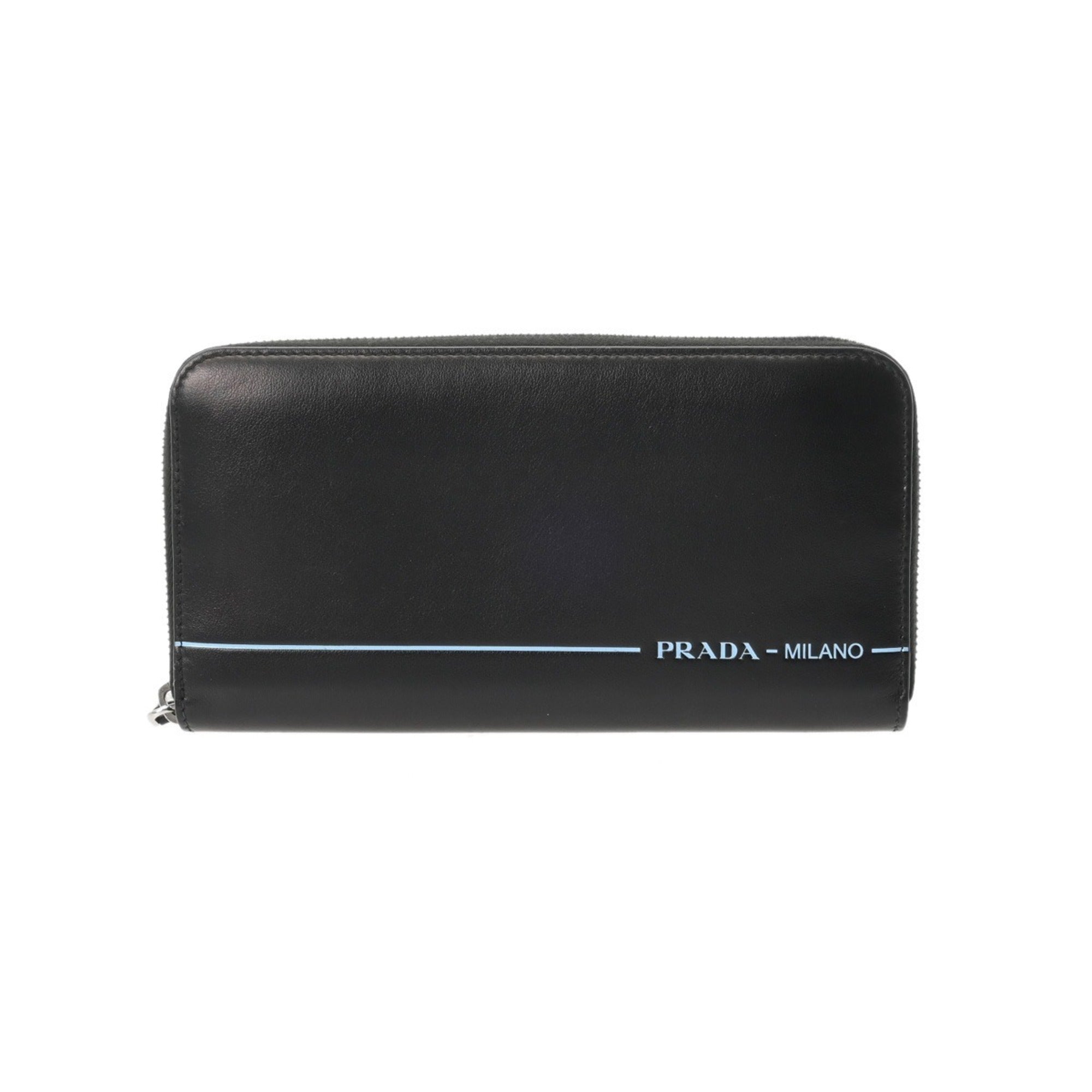 Prada Black Leather Long Wallet (Bi-Fold) (Pre-Owned)