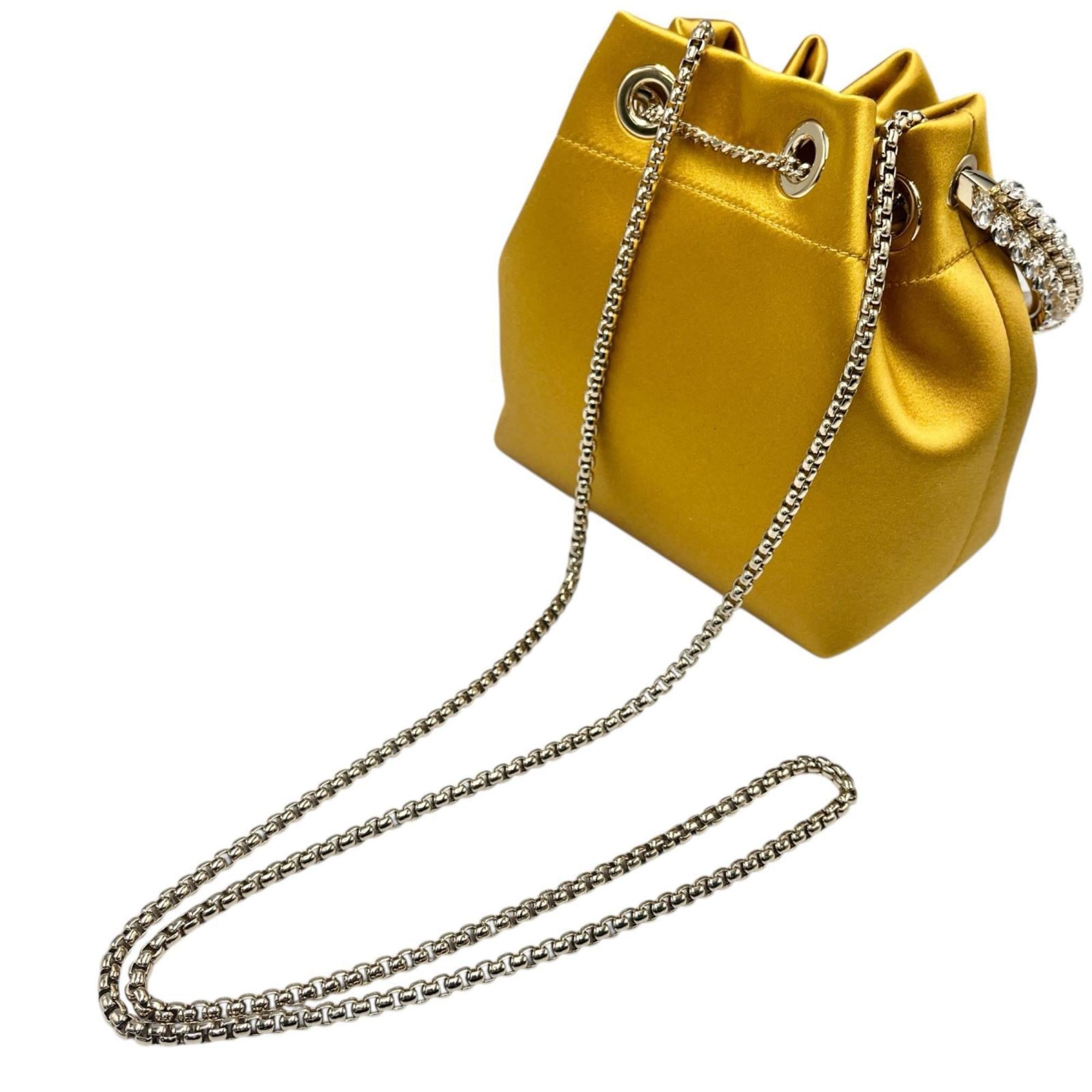 Jimmy Choo Yellow Satin Shoulder Bag (Pre-Owned)