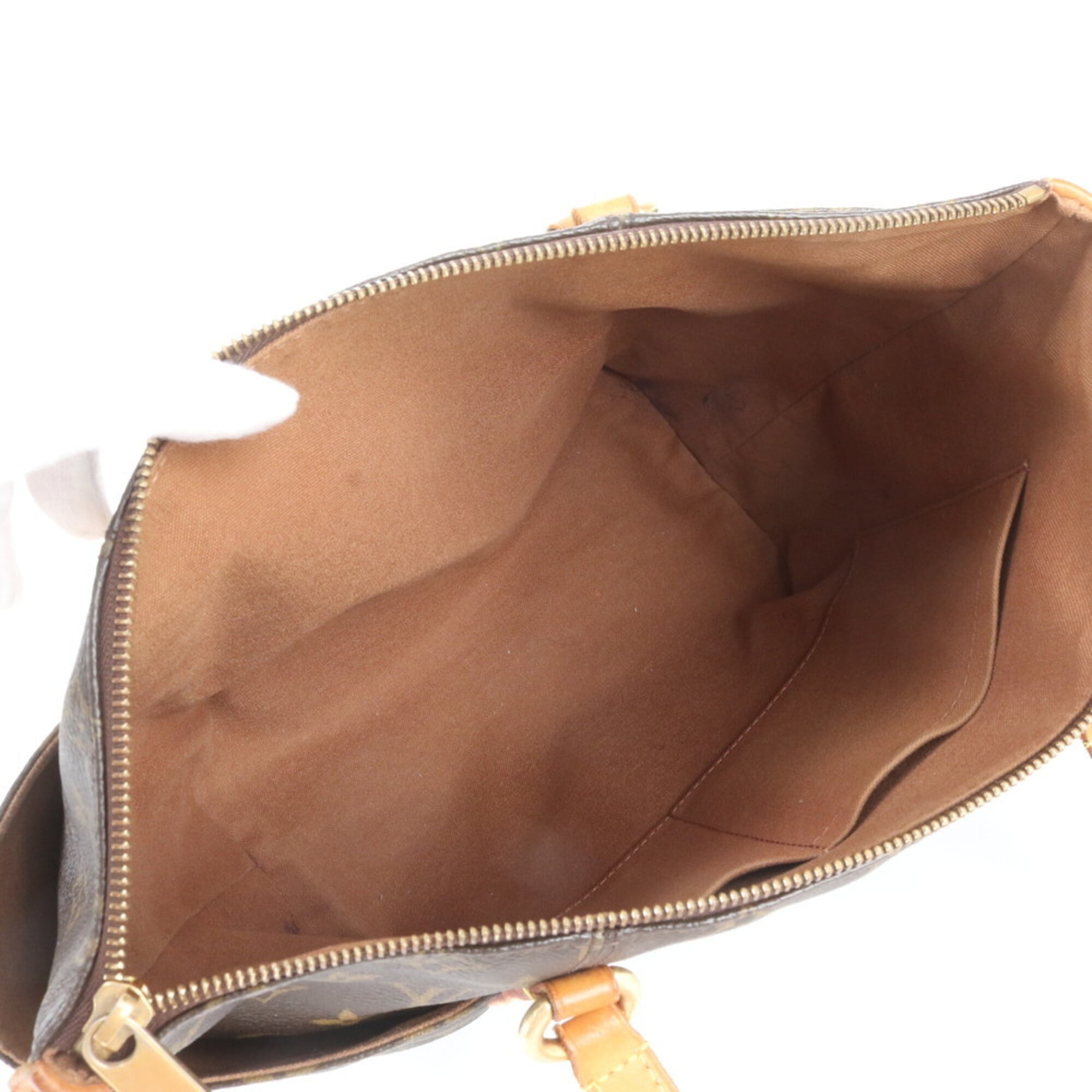 Louis Vuitton Brown Leather Coated Canvas Handbag Shoulder Bag Tote Bag (Pre-Owned)
