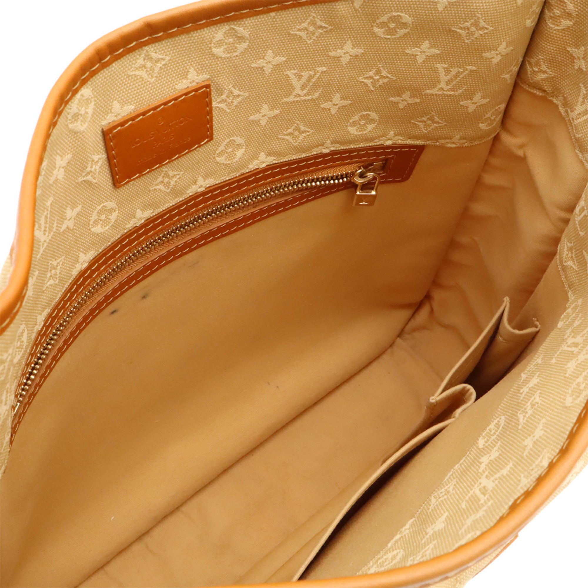 Louis Vuitton Beige Canvas Leather Shoulder Bag (Pre-Owned)
