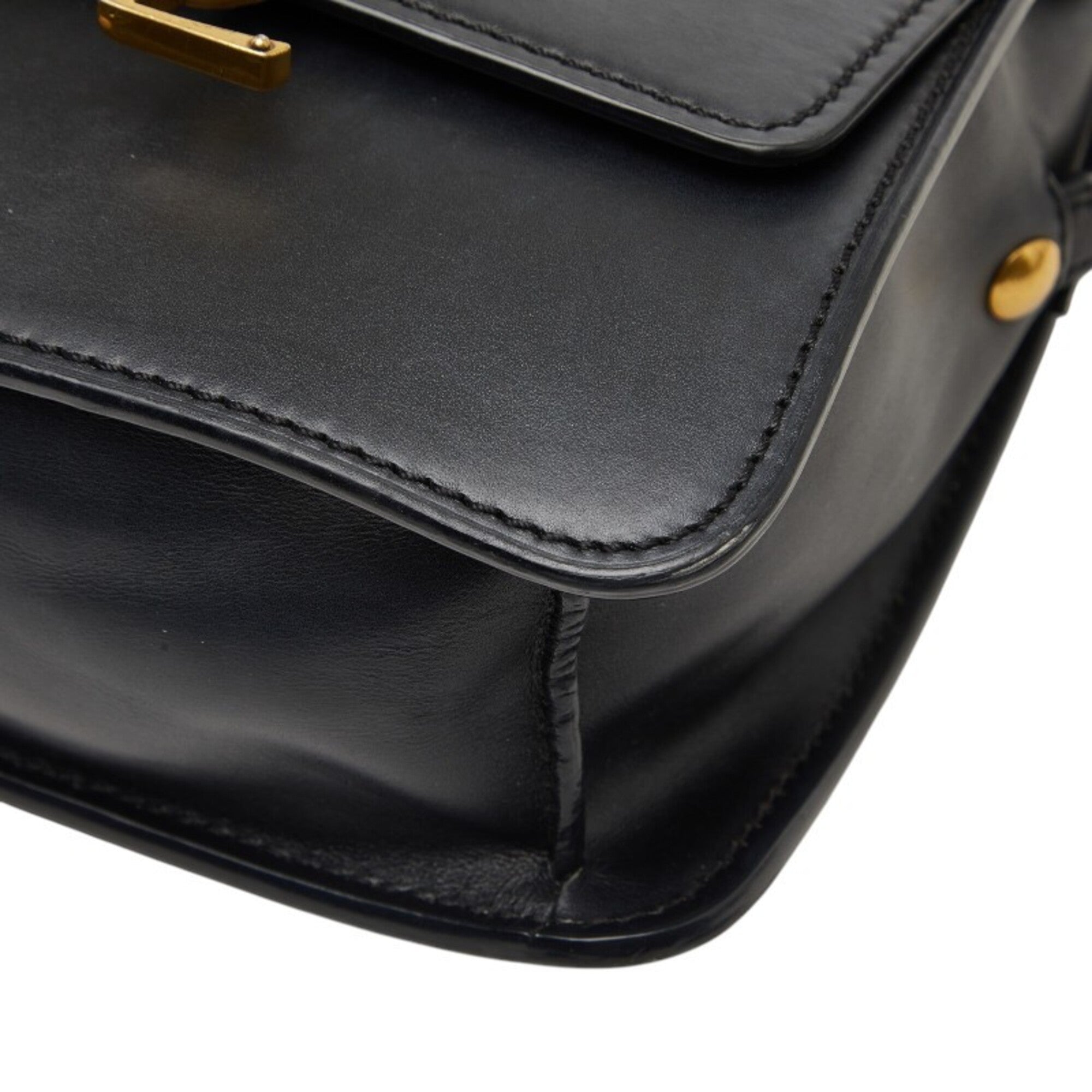 Saint Laurent Black Leather Shoulder Bag (Pre-Owned)
