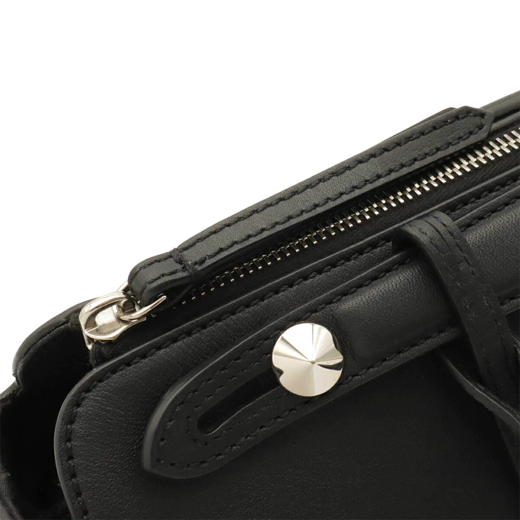 Fendi Black Leather Handbag Shoulder Bag (Pre-Owned)