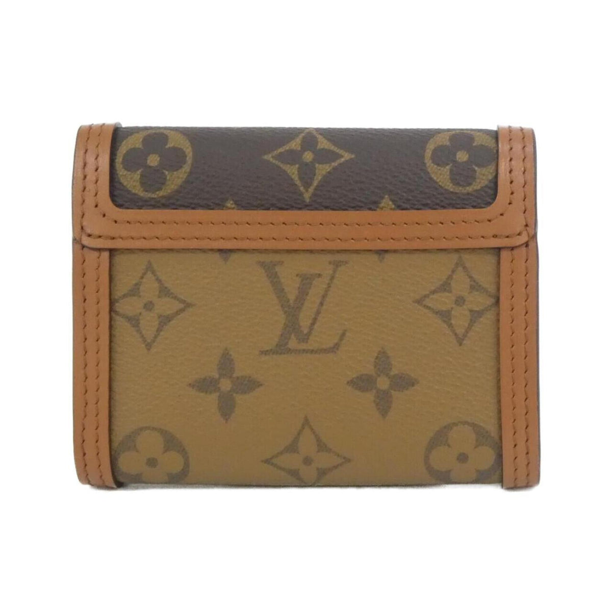 Louis Vuitton Marron Monogram Coated Canvas Wallet (Tri-Fold) (Pre-Owned)