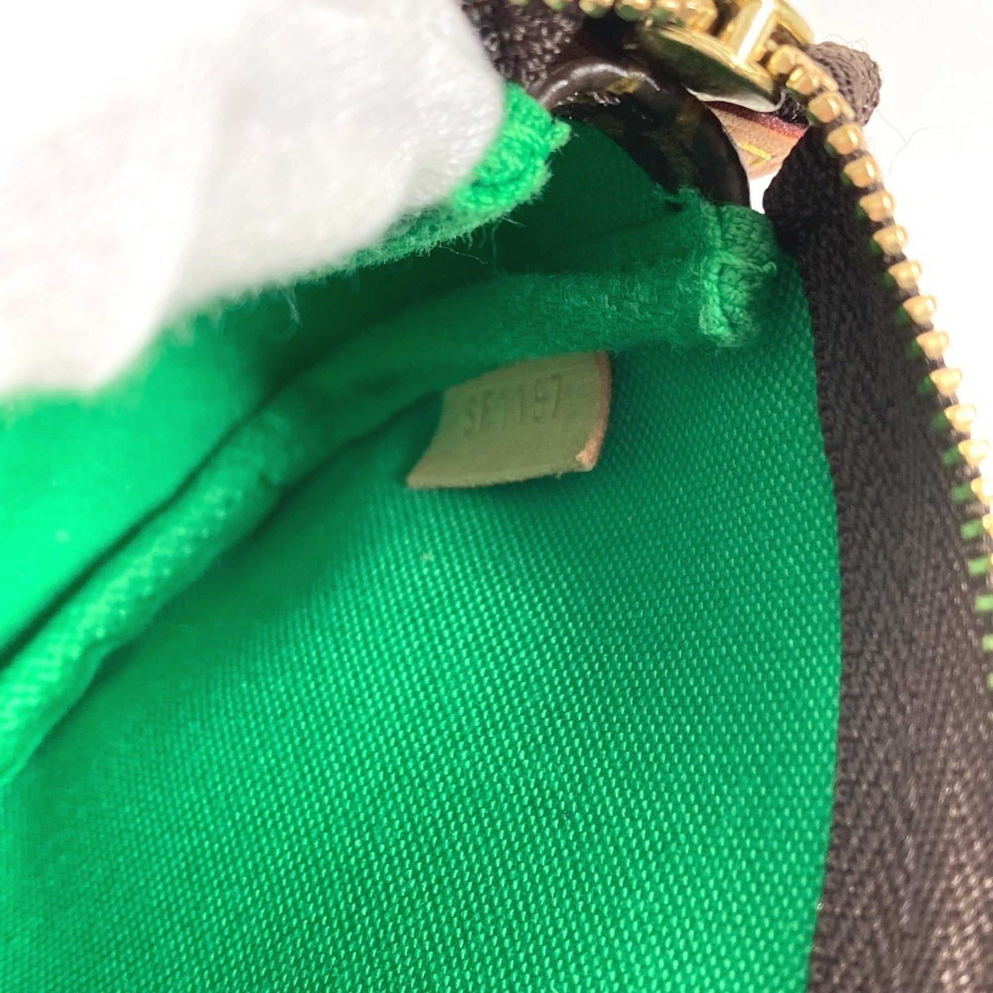 Louis Vuitton Brown Green Monogram Monogram Canvas Handbag Pouch (Pre-Owned)