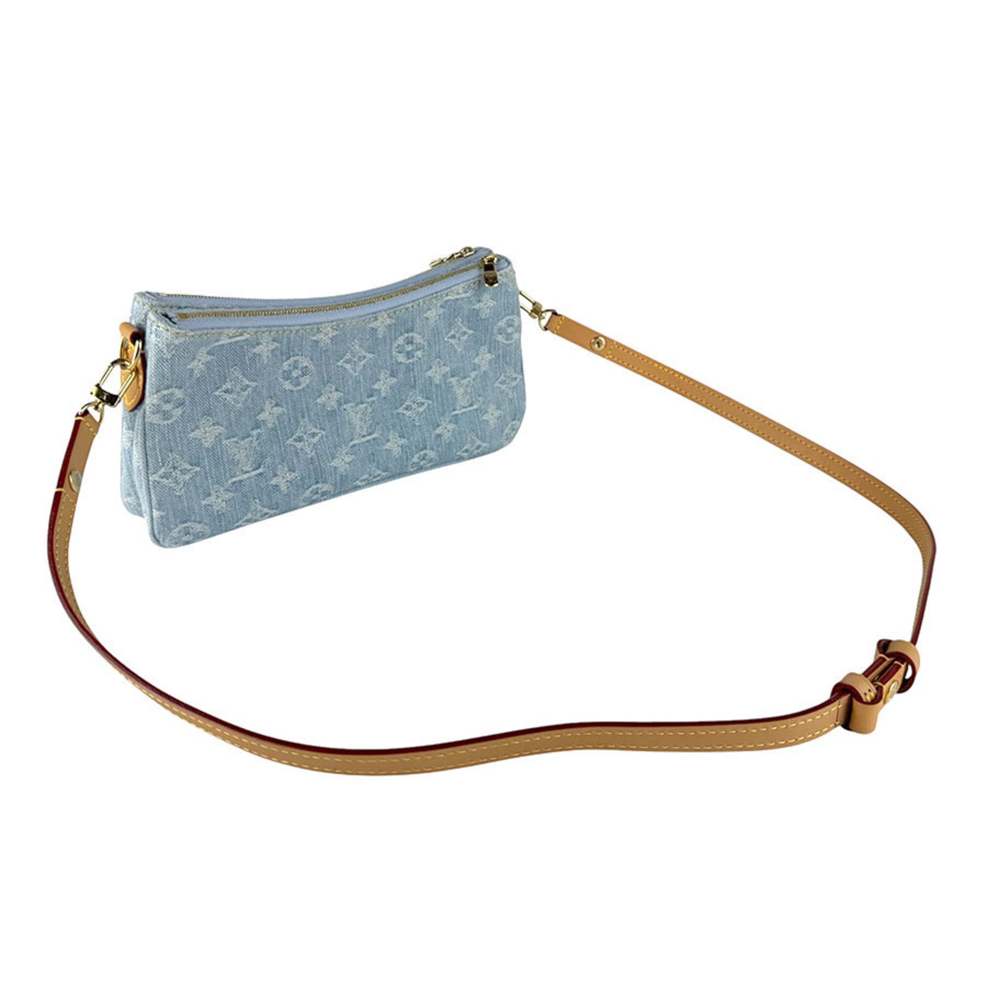 Louis Vuitton Blue Monogram Denim Pochette Shoulder Bag (Pre-Owned)
