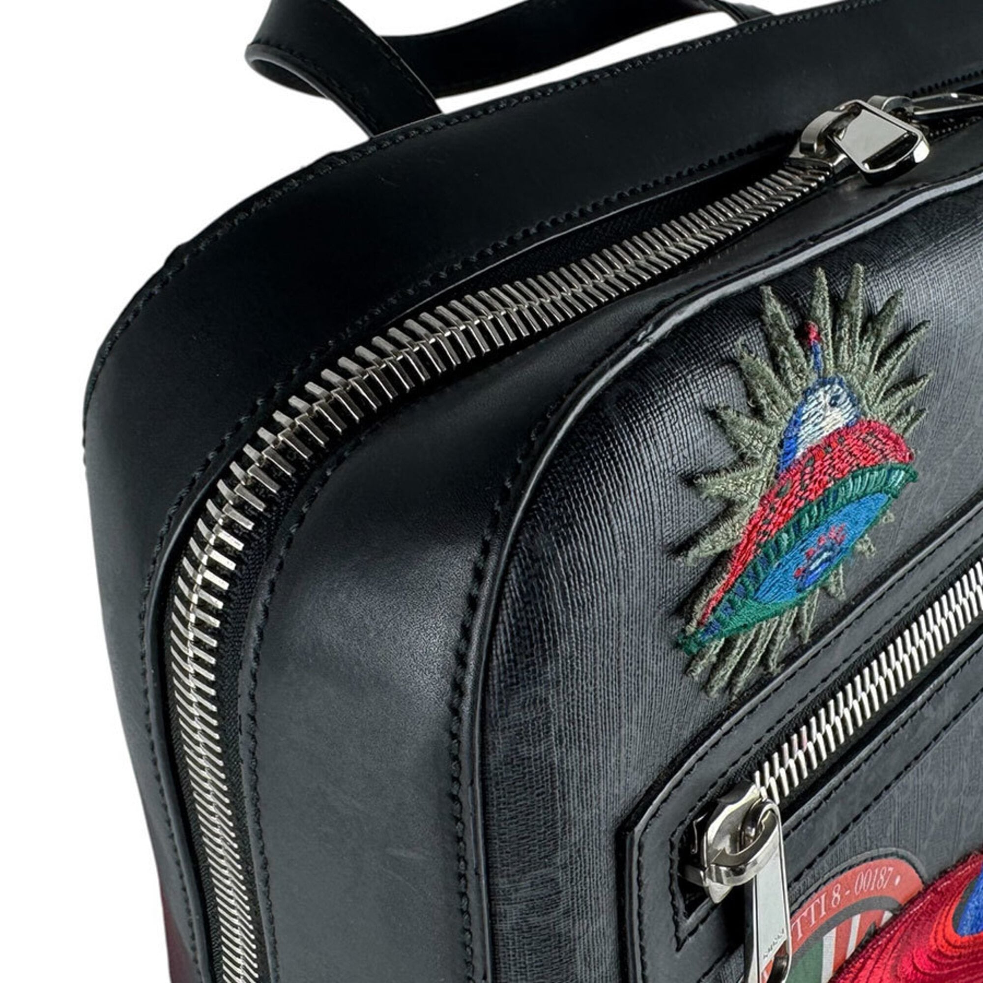 Gucci Black Gray Multi-Color Gg Supreme Backpack (Pre-Owned)