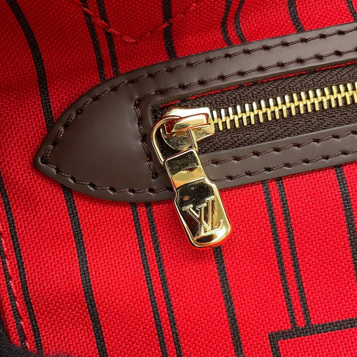 Louis Vuitton Damier Damier Canvas Ebene Red Color Damier Canvas Handbag Pouch Tote Bag (Pre-Owned)