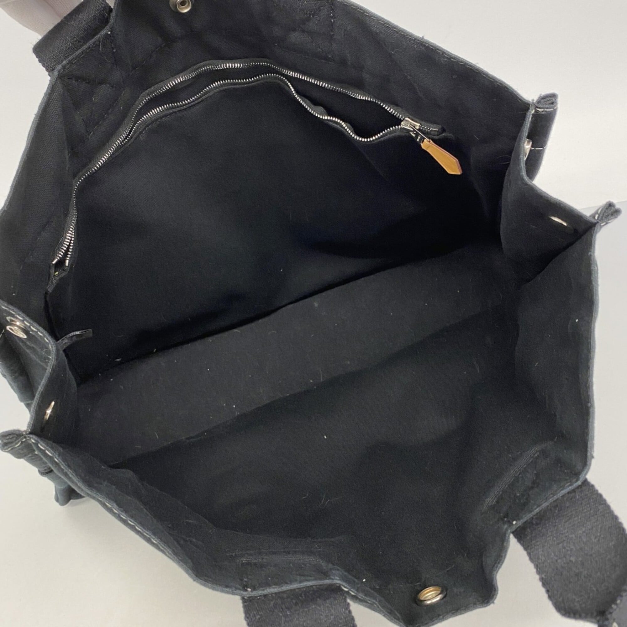 Hermes Black Canvas Tote Bag (Pre-Owned)