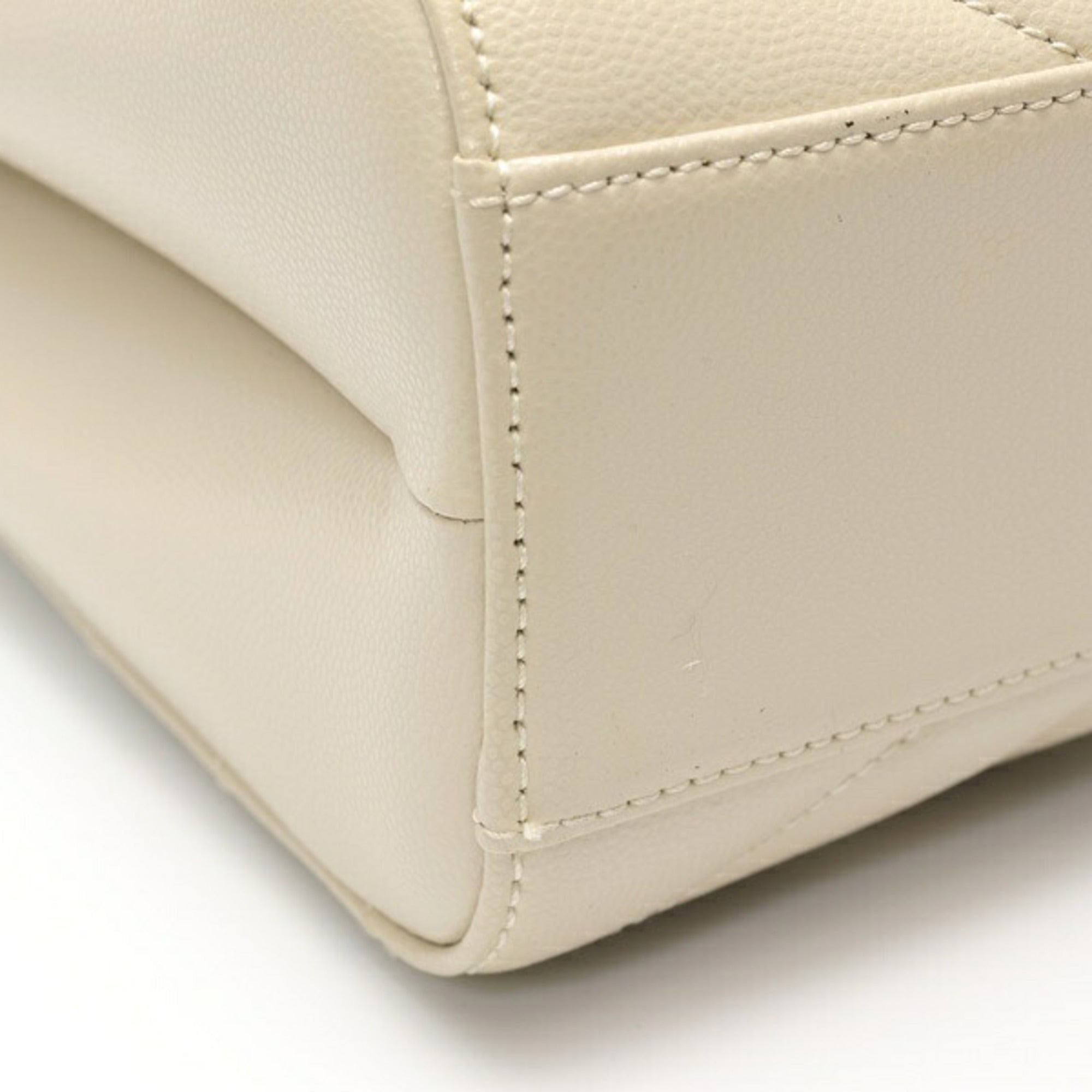 Saint Laurent Ivory Leather Shoulder Bag Tote Bag (Pre-Owned)