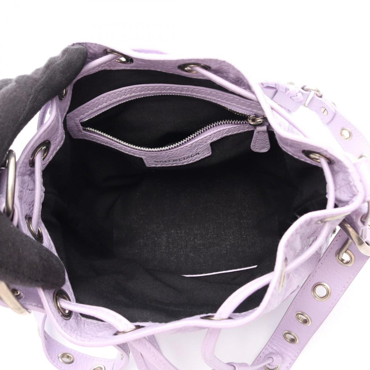Balenciaga Purple Leather Handbag Pouch Shoulder Bag (Pre-Owned)