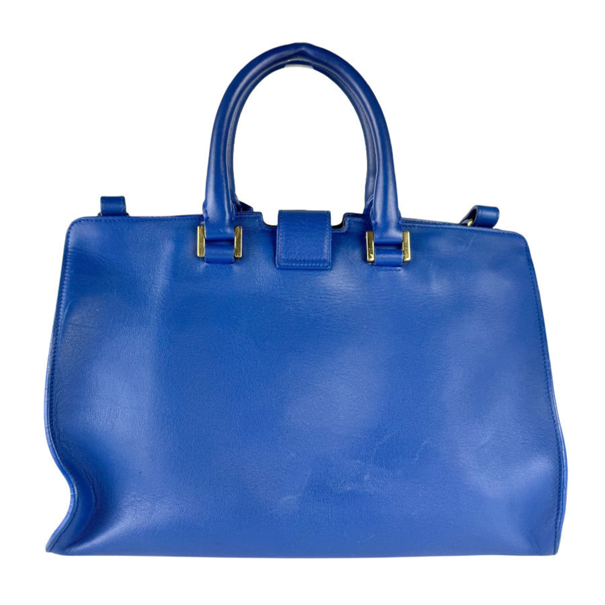 Saint Laurent Blue Leather Handbag Shoulder Bag (Pre-Owned)