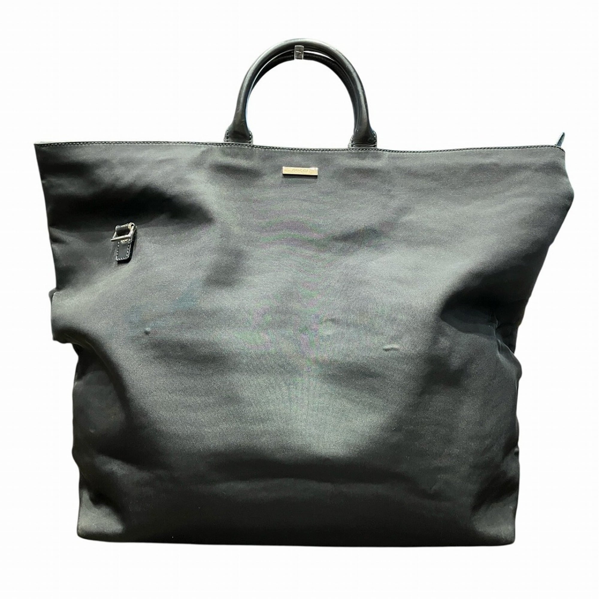 Gucci Black Canvas Leather Tote Bag (Pre-Owned)