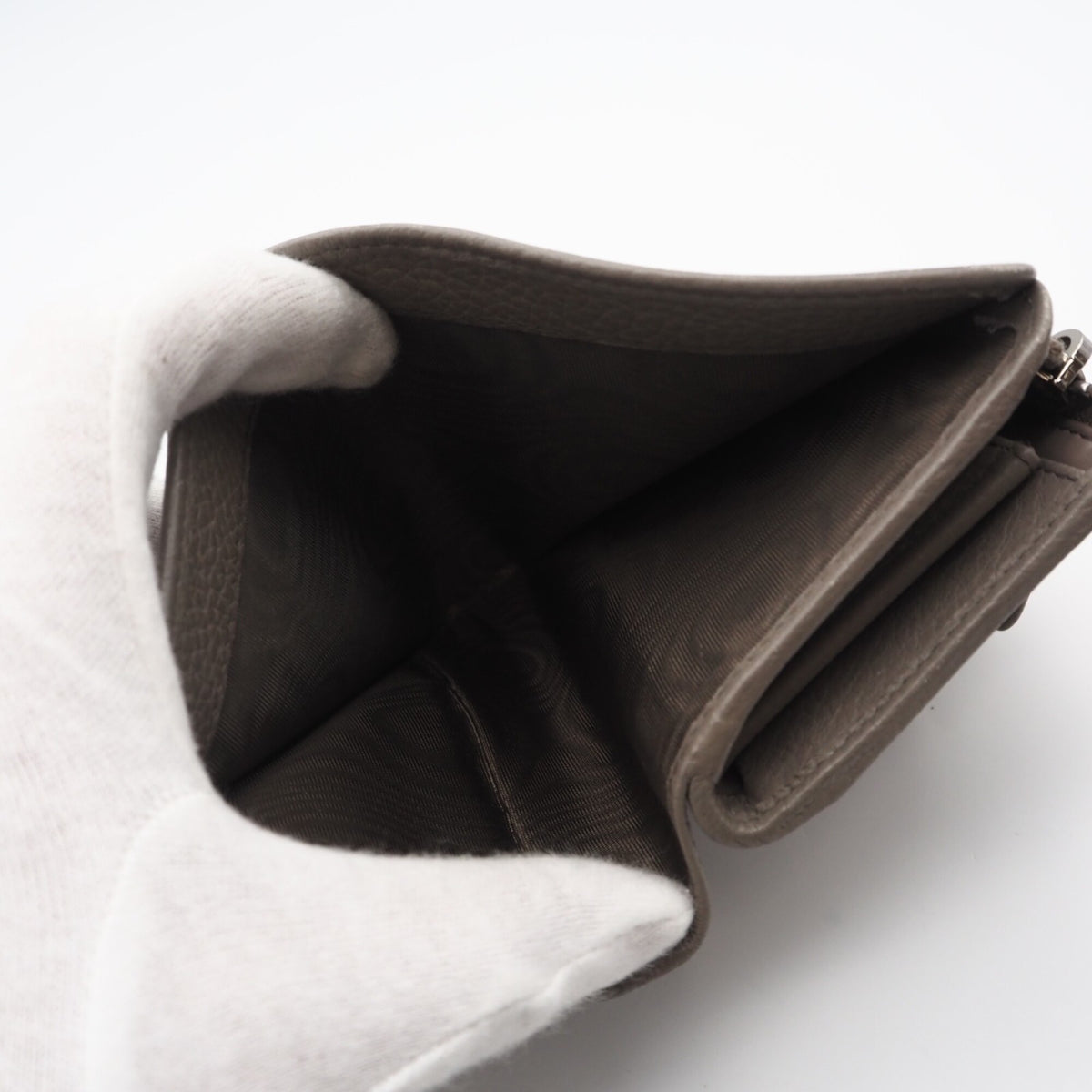 Prada Grayish Leather Wallet (Bi-Fold) (Pre-Owned)