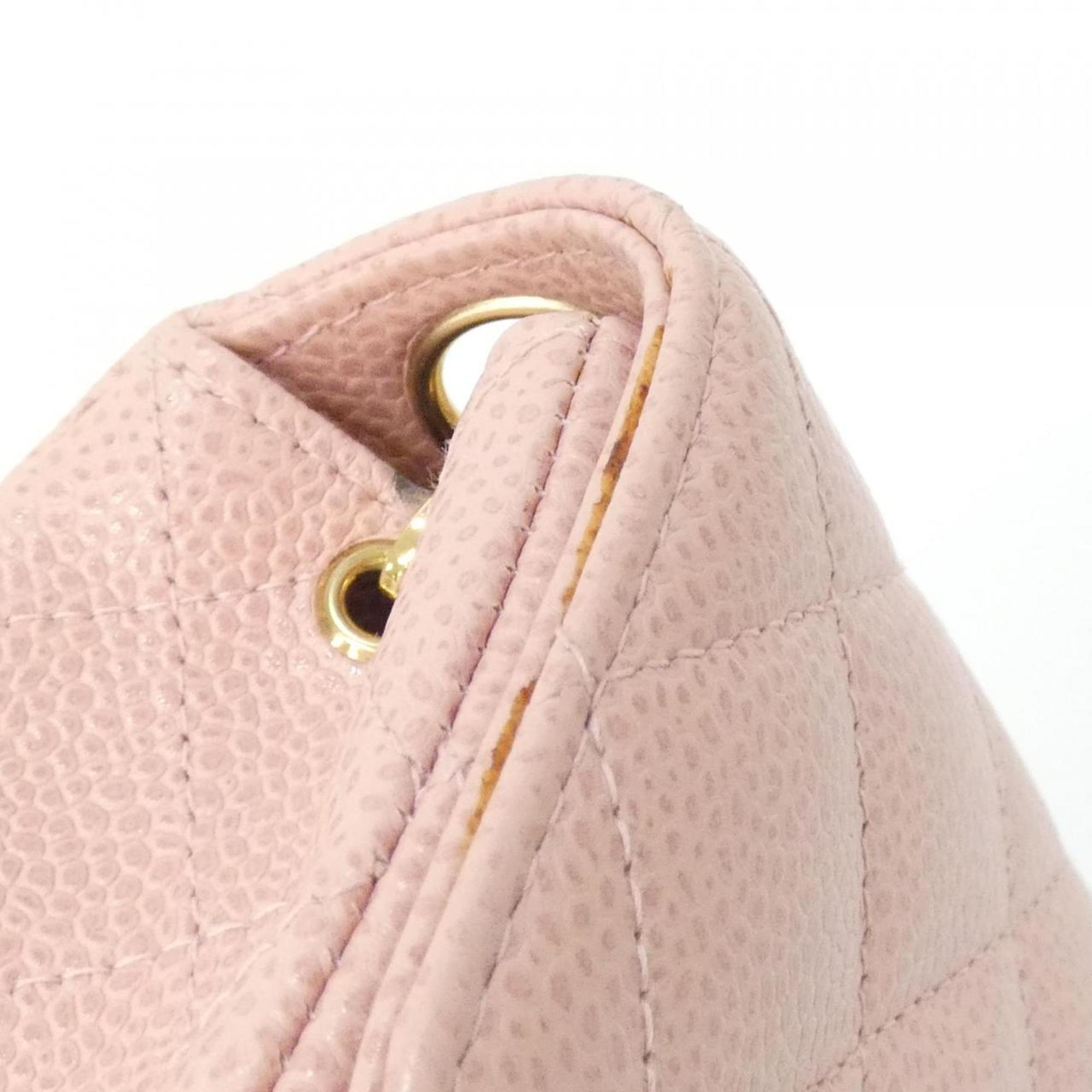 Chanel Pink Grained Calfskin Shoulder Bag (Pre-Owned)