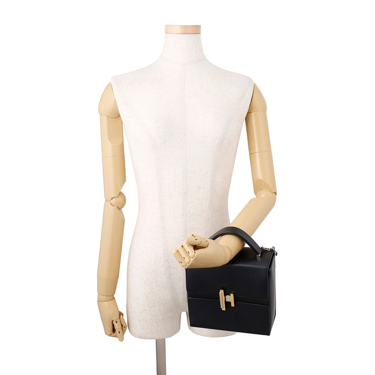 Hermes Black Tadelakt Leather Handbag (Pre-Owned)