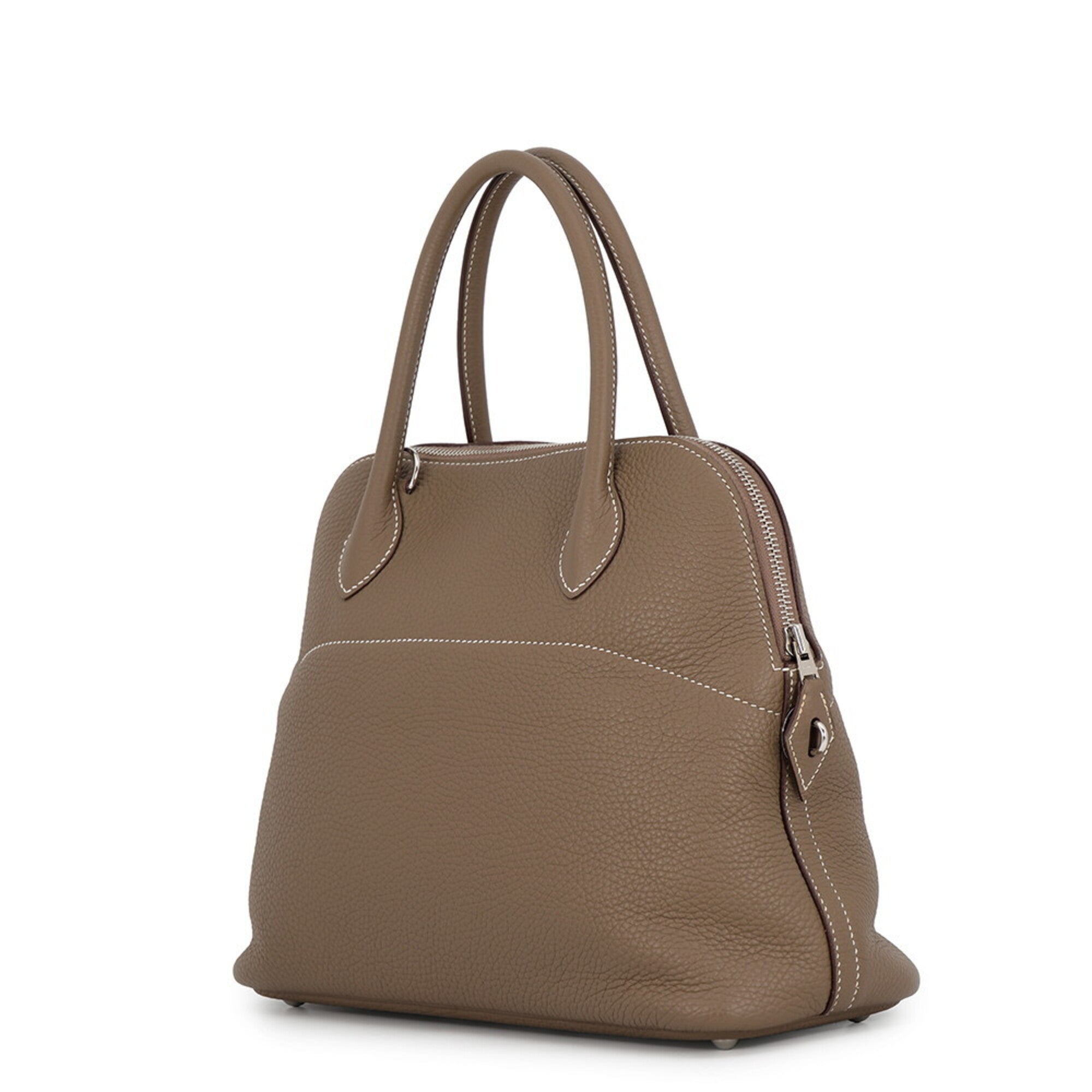Hermes Etoupe Gray Taurillon Clemence Leather Handbag Shoulder Bag (Pre-Owned)
