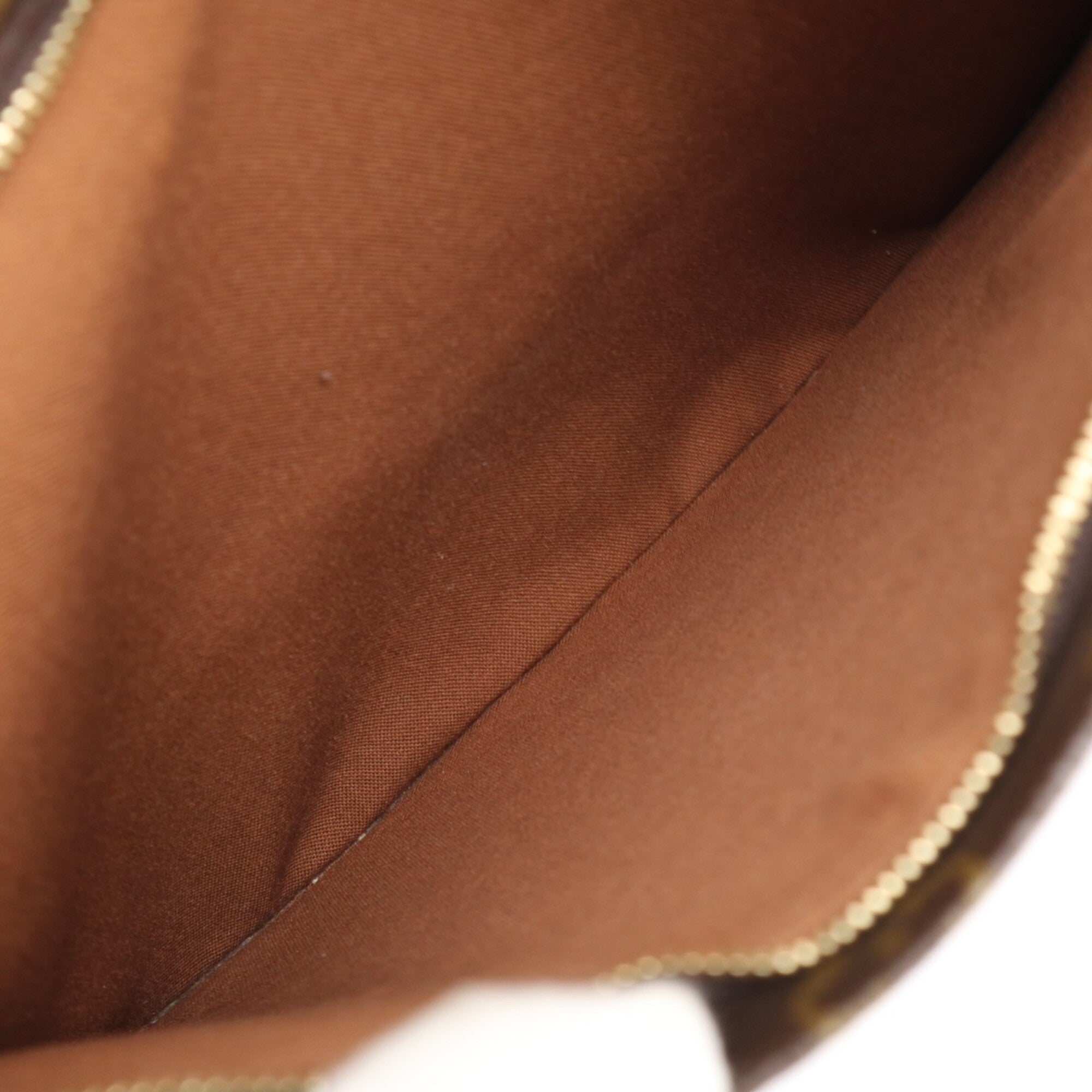 Louis Vuitton Beige Brown Coated Canvas Leather Shoulder Bag (Pre-Owned)