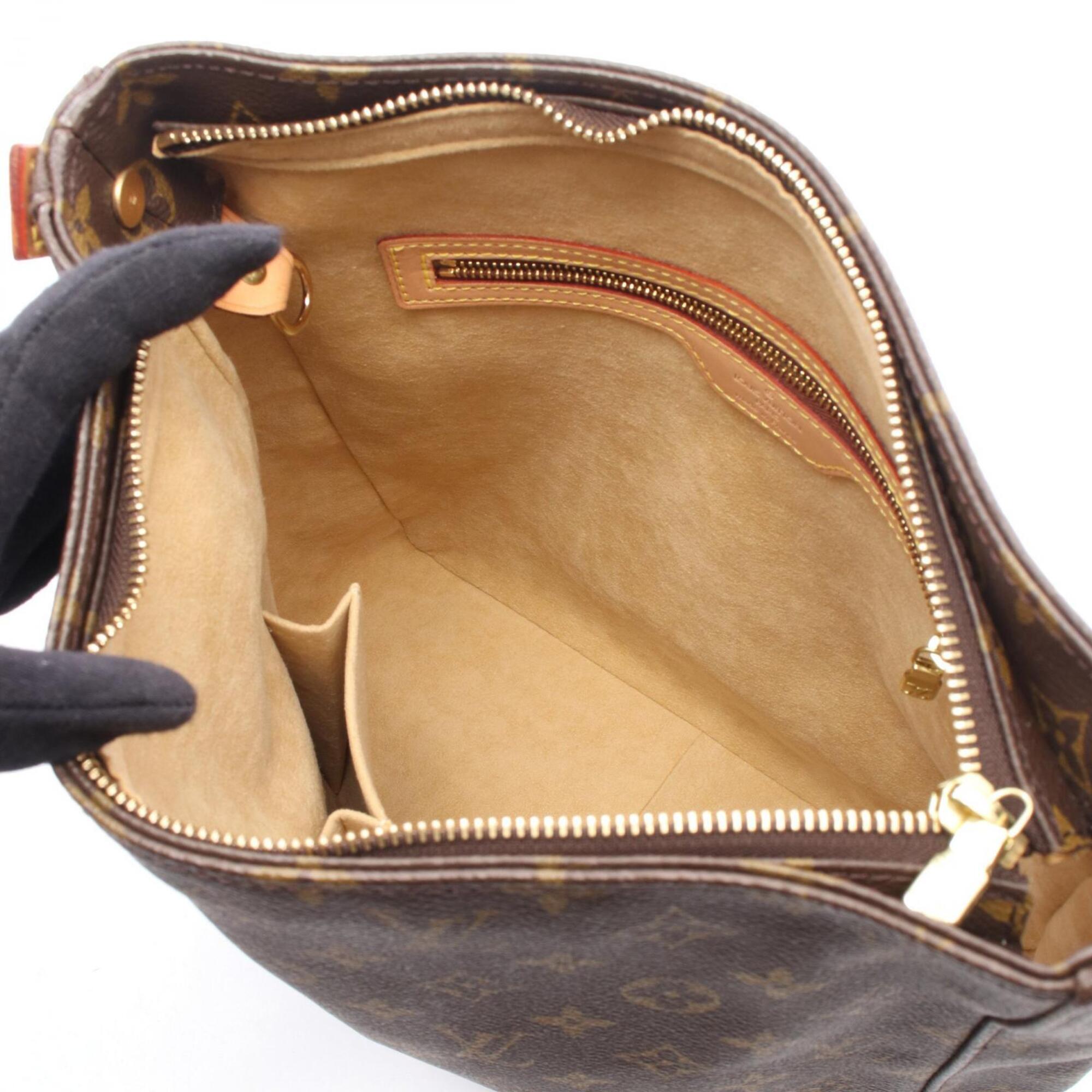 Louis Vuitton Monogram Brown Coated Canvas Leather Handbag Shoulder Bag (Pre-Owned)