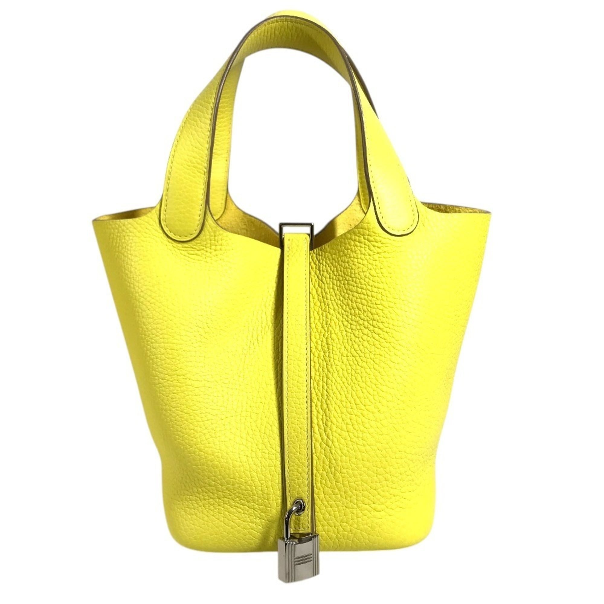 Hermes Yellow Taurillon Clemence Leather Handbag Tote Bag (Pre-Owned)