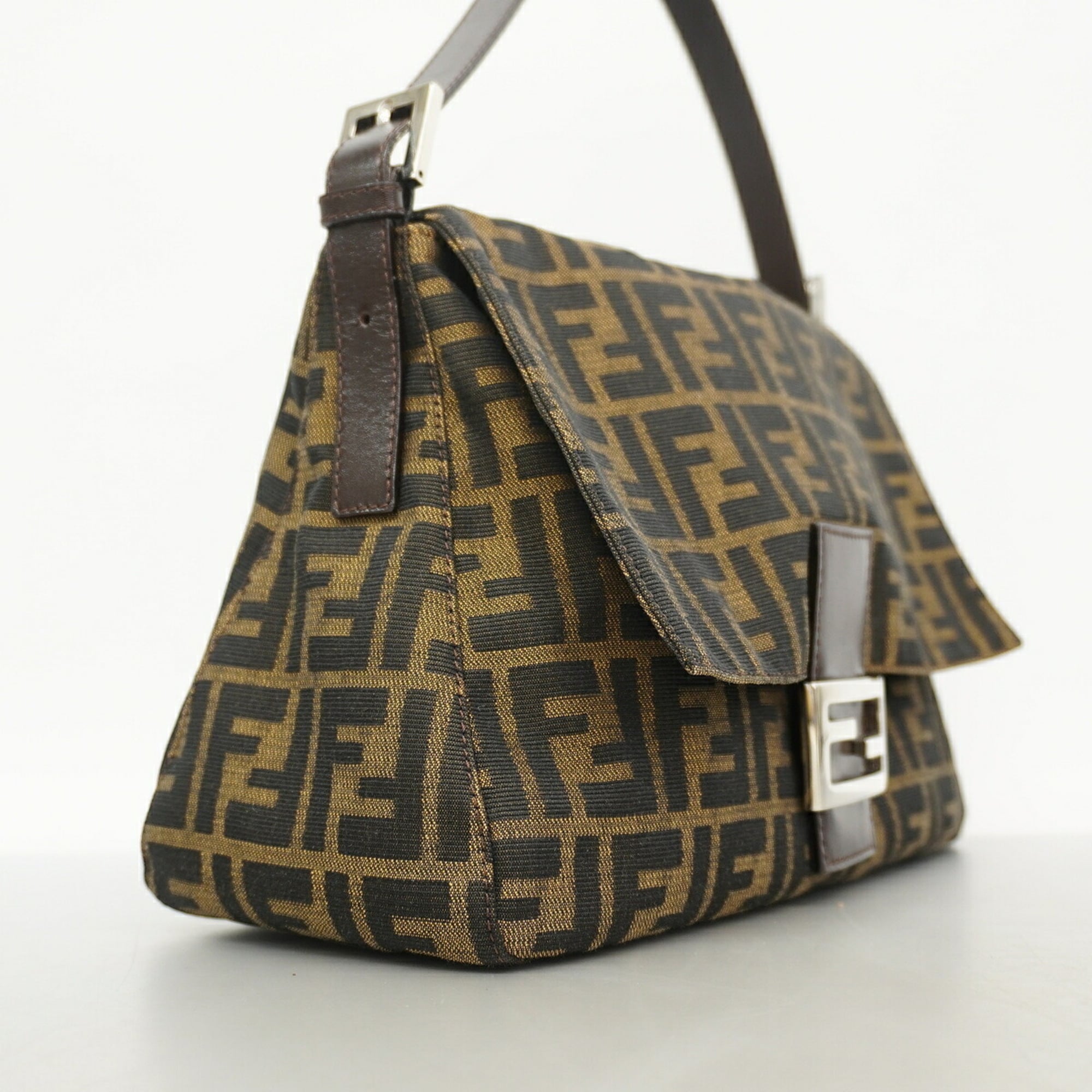 Fendi Brown Nylon Canvas Handbag (Pre-Owned)