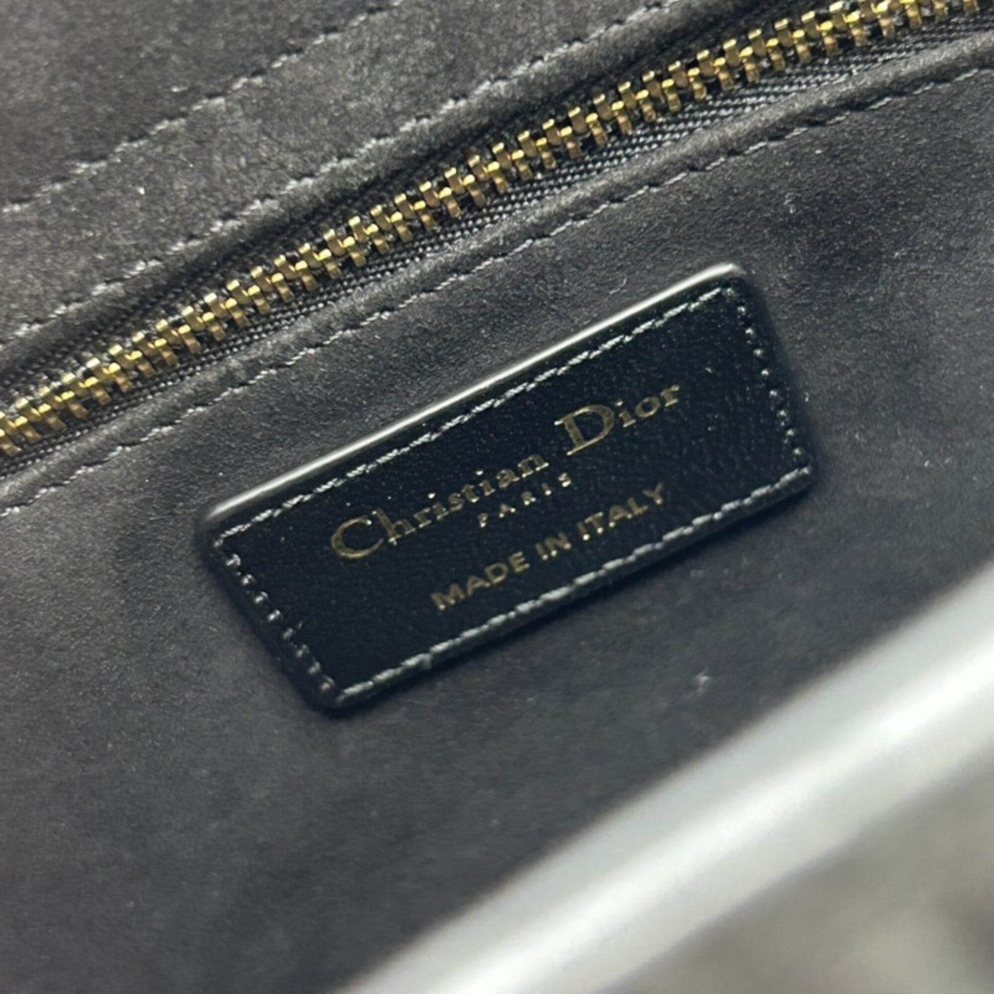 Christian Dior Black Leather Handbag Shoulder Bag (Pre-Owned)