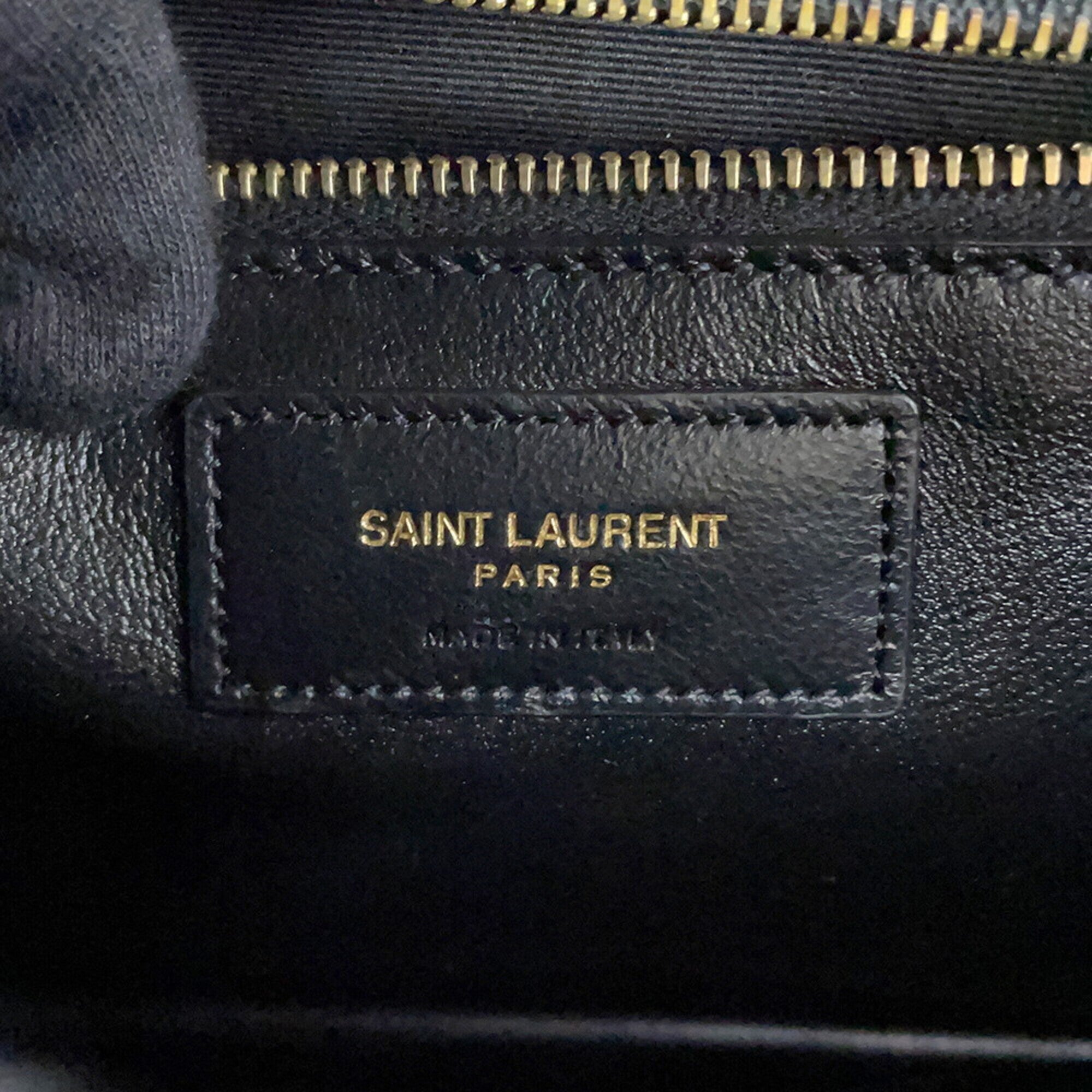 Saint Laurent Black White Leather Shoulder Bag (Pre-Owned)
