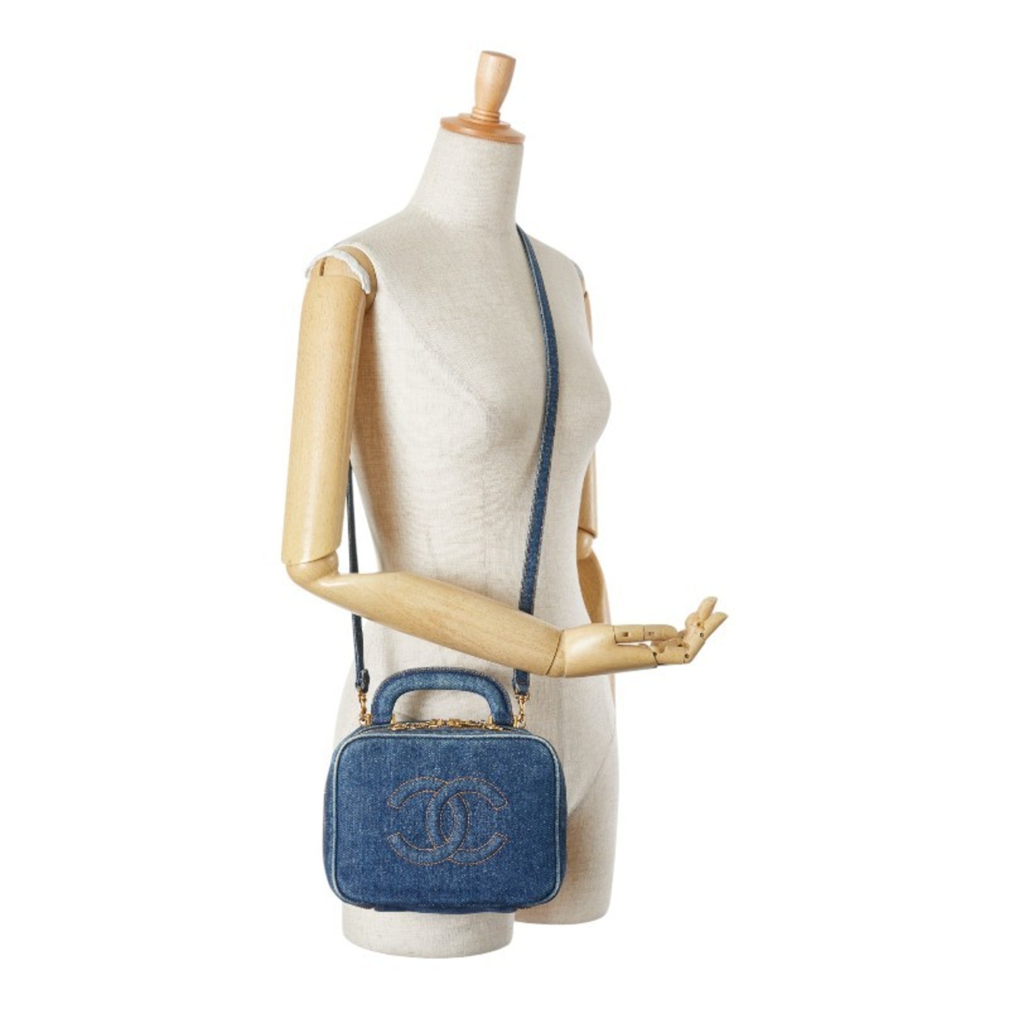 Chanel Denim Denim Shoulder Bag Vanity Bag (Pre-Owned)
