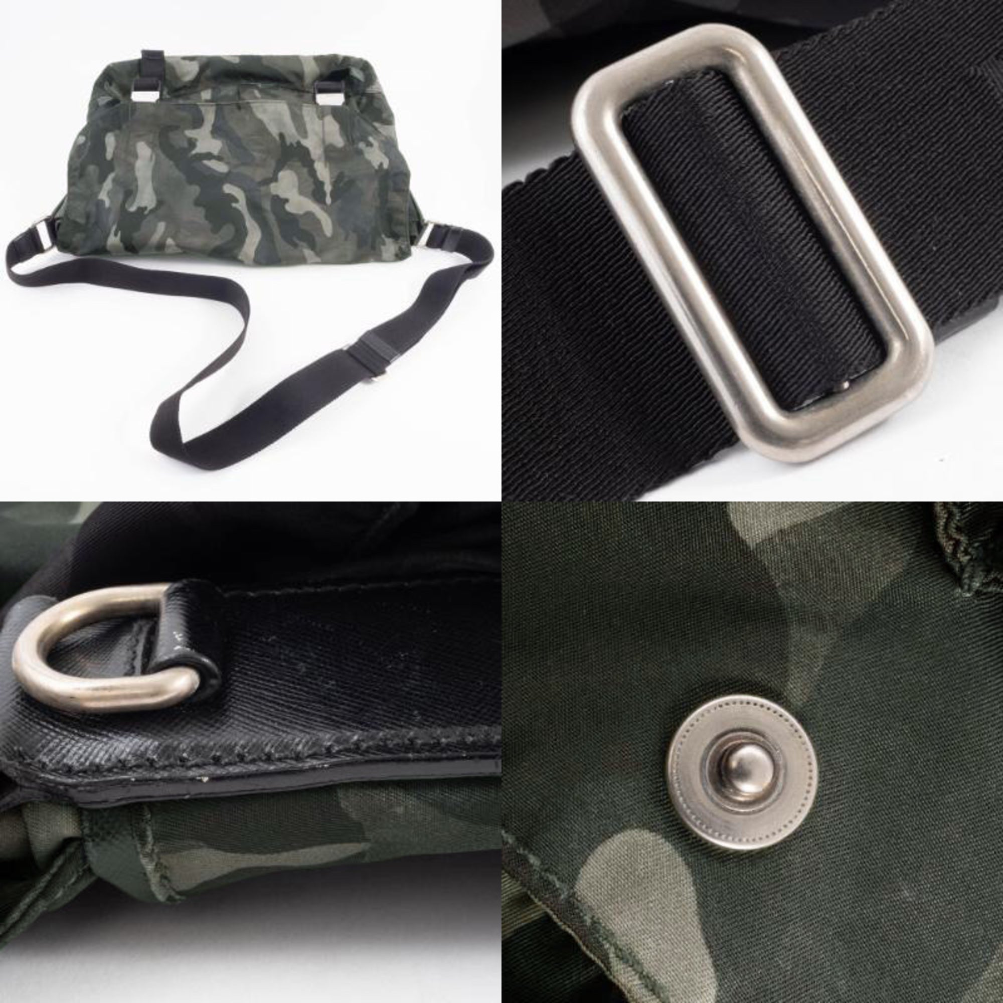 Prada Green Multi-Color Nylon Shoulder Bag (Pre-Owned)