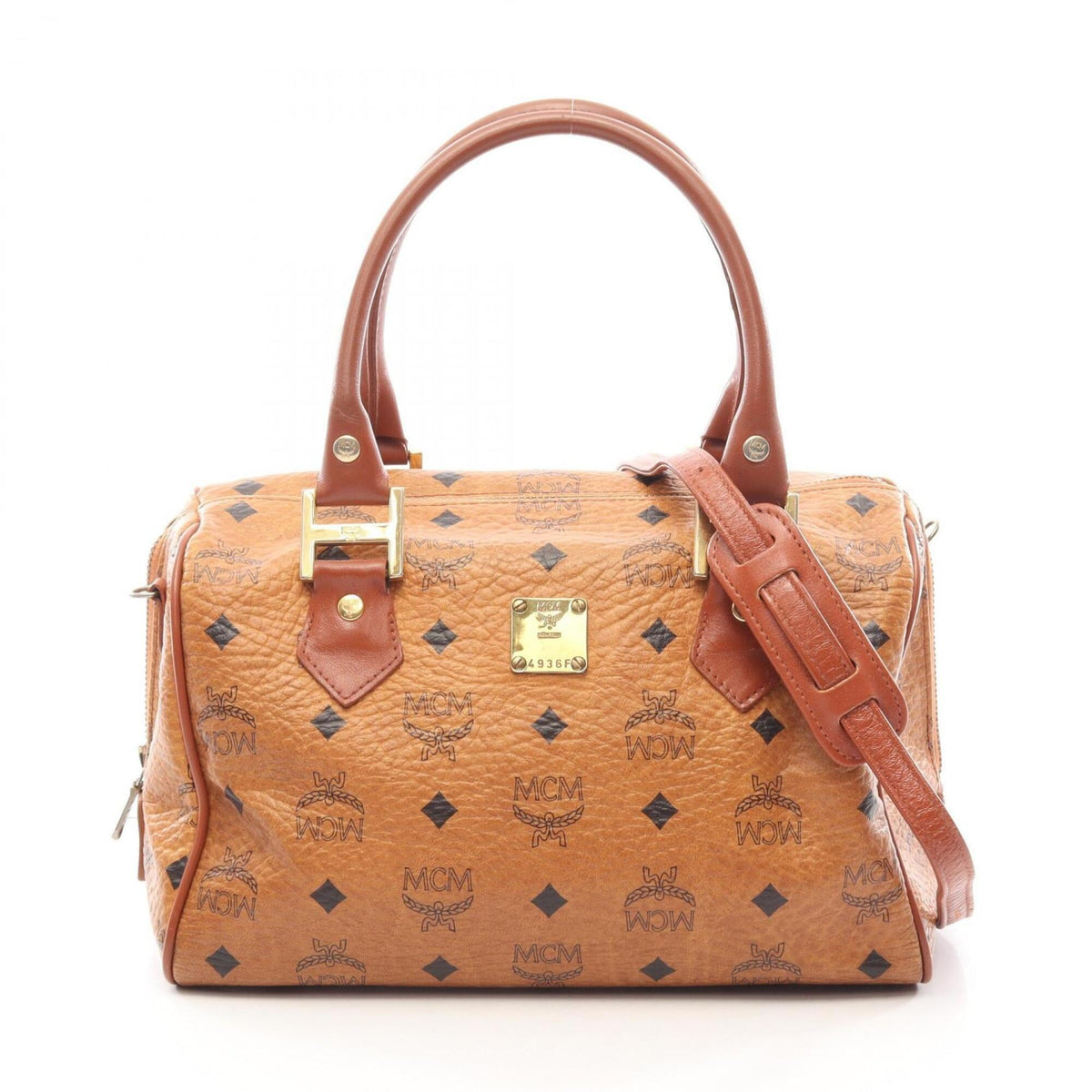 Mcm Brown Coated Canvas Leather Handbag (Pre-Owned)