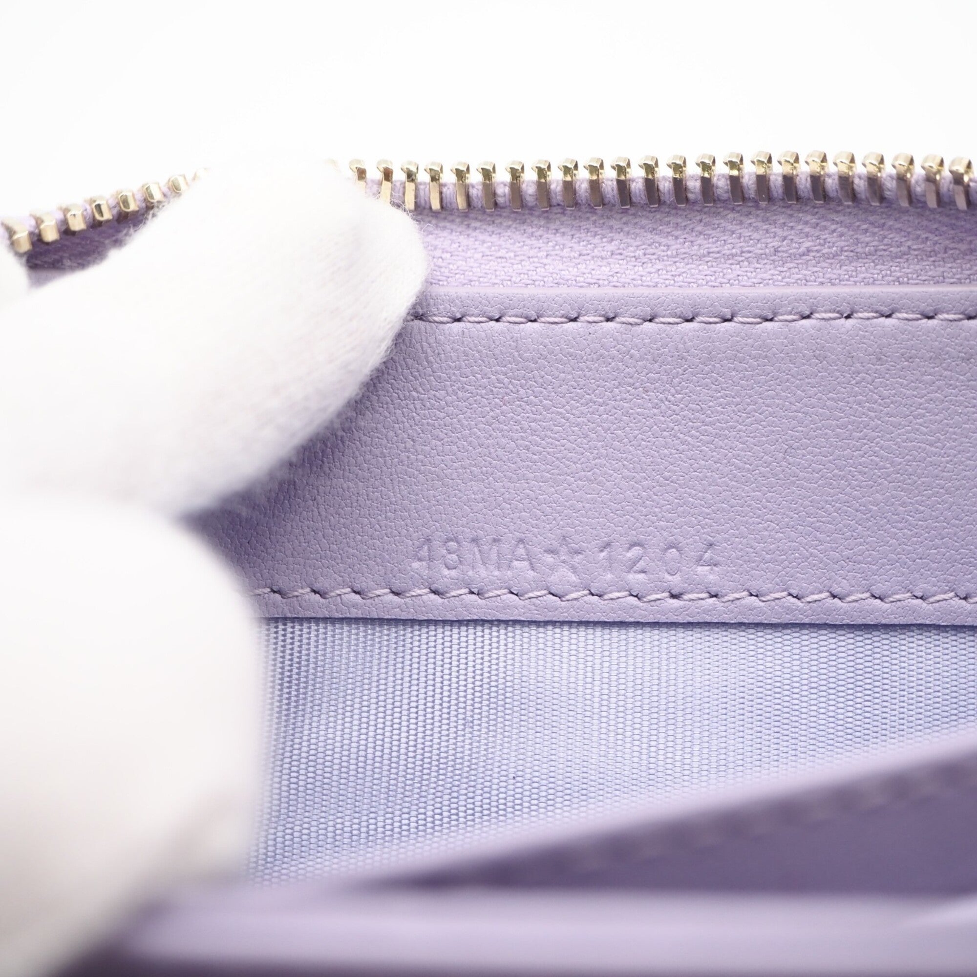 Christian Dior Lady Dior Purple Leather Long Wallet (Bi-Fold) (Pre-Owned)