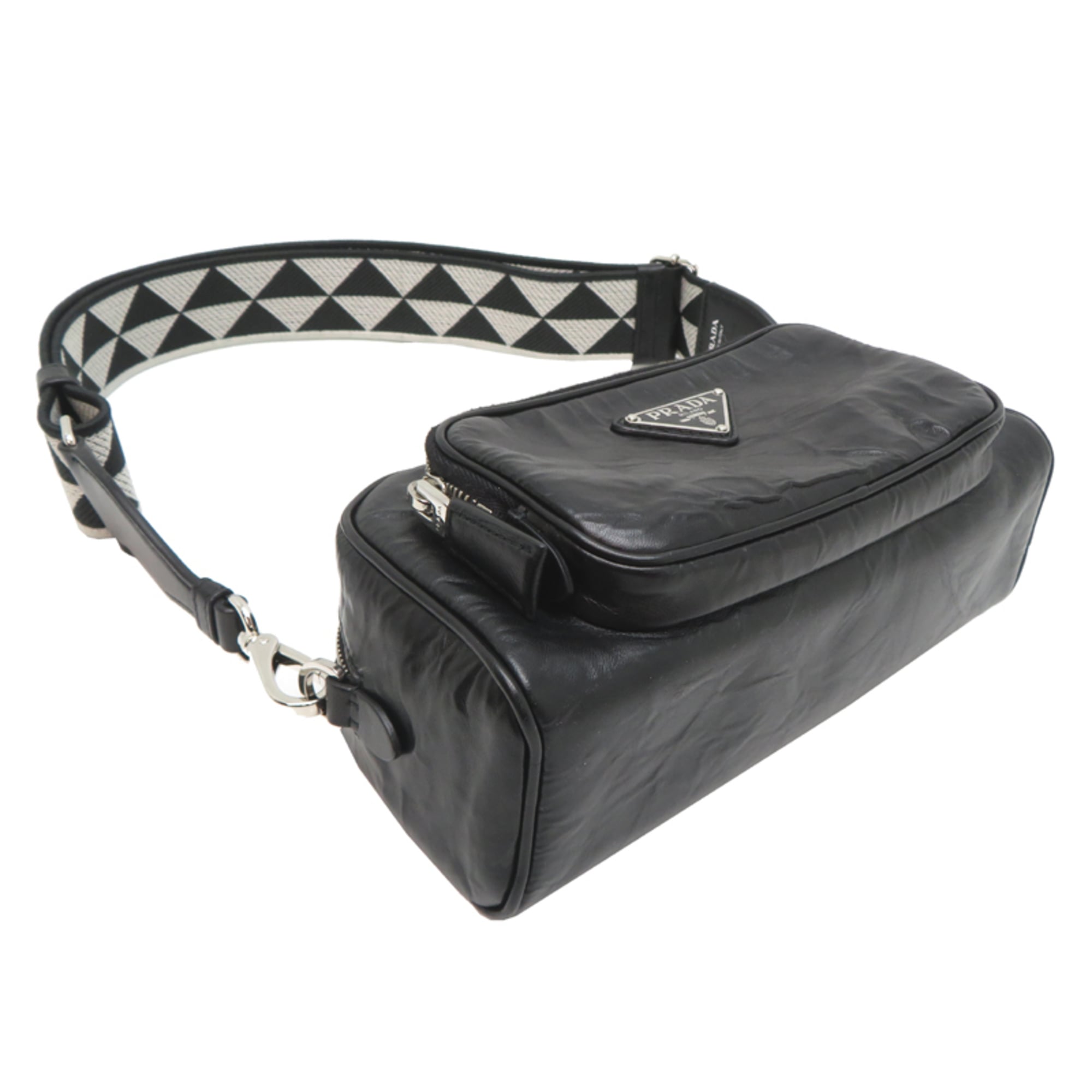 Prada Black Nappa Leather Leather Shoulder Bag (Pre-Owned)