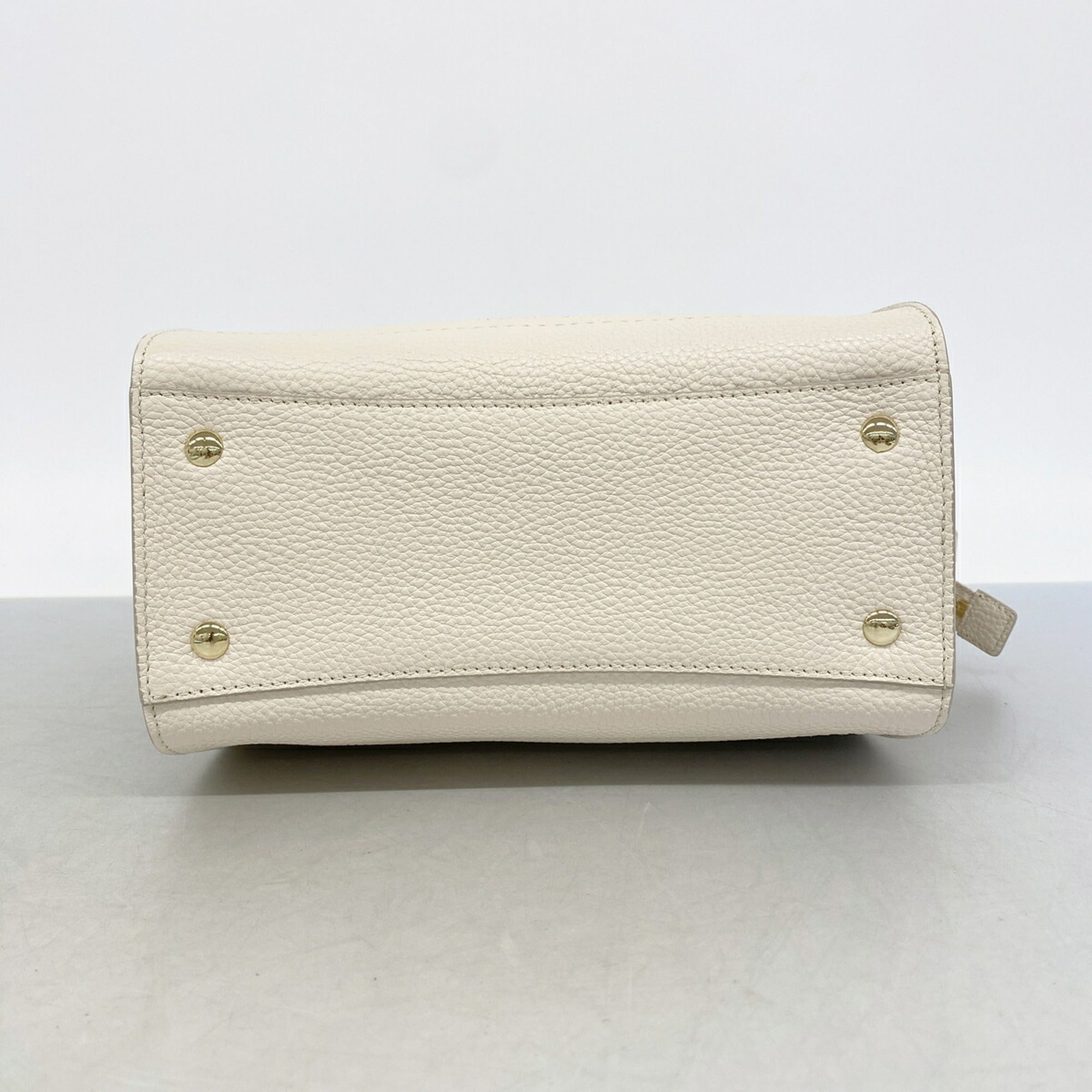 Salvatore Ferragamo Brown Ivory Leather Handbag (Pre-Owned)