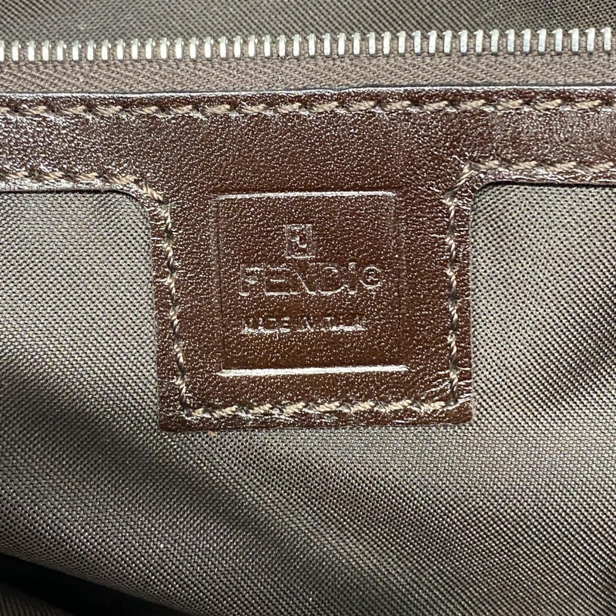 Fendi Brown Nylon Canvas Shoulder Bag (Pre-Owned)