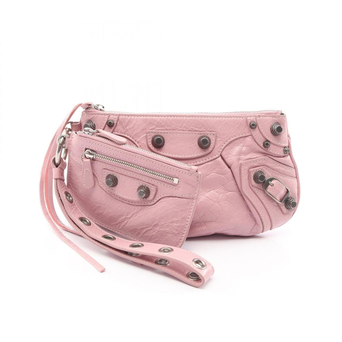 Balenciaga Pink Leather Clutch Bag Pouch (Pre-Owned)
