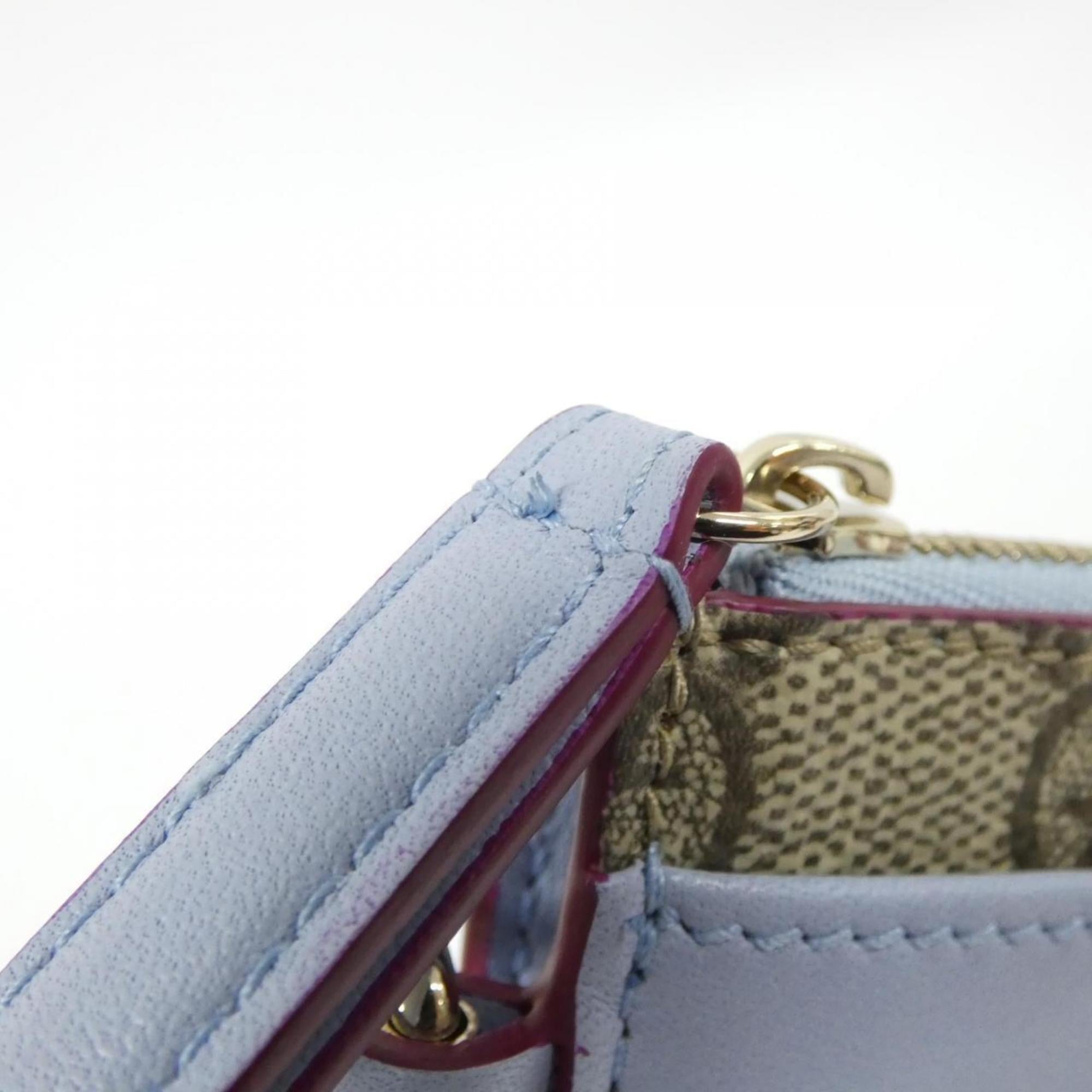 Gucci Light Blue Gg Supreme Canvas Leather Coin Purse/Coin Case (Pre-Owned)