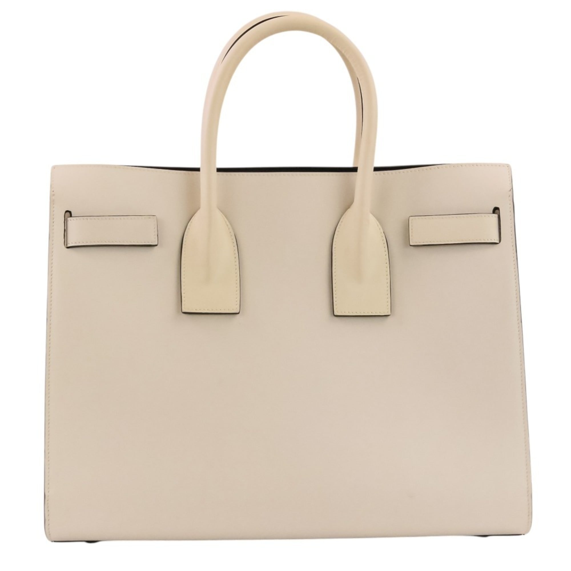 Yves Saint Laurent Ivory Leather Tote Bag (Pre-Owned)