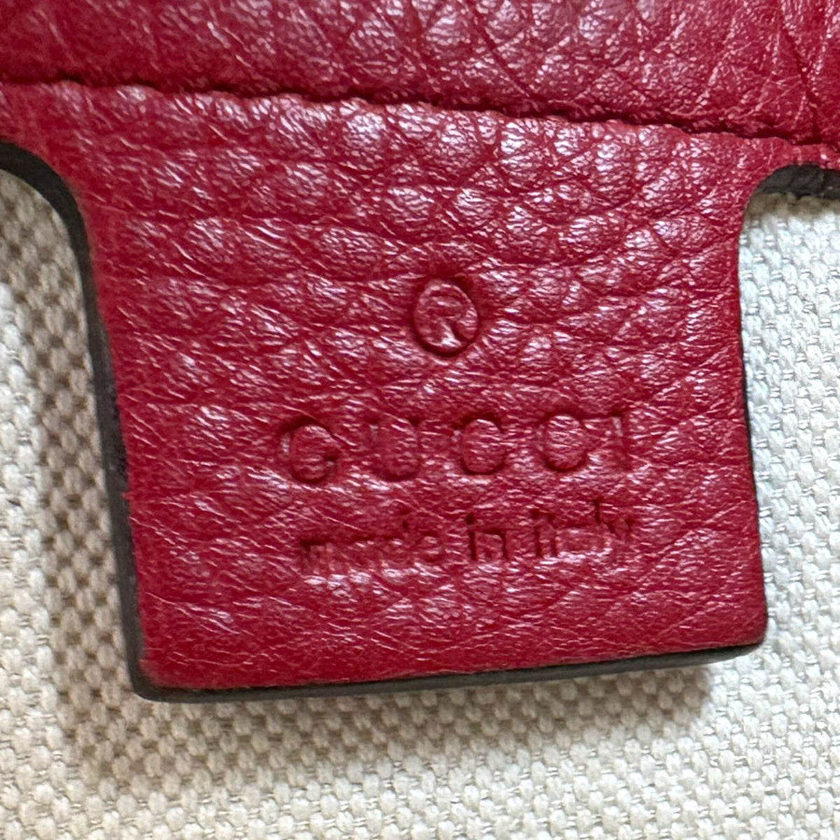 Gucci Red Color Leather Backpack (Pre-Owned)