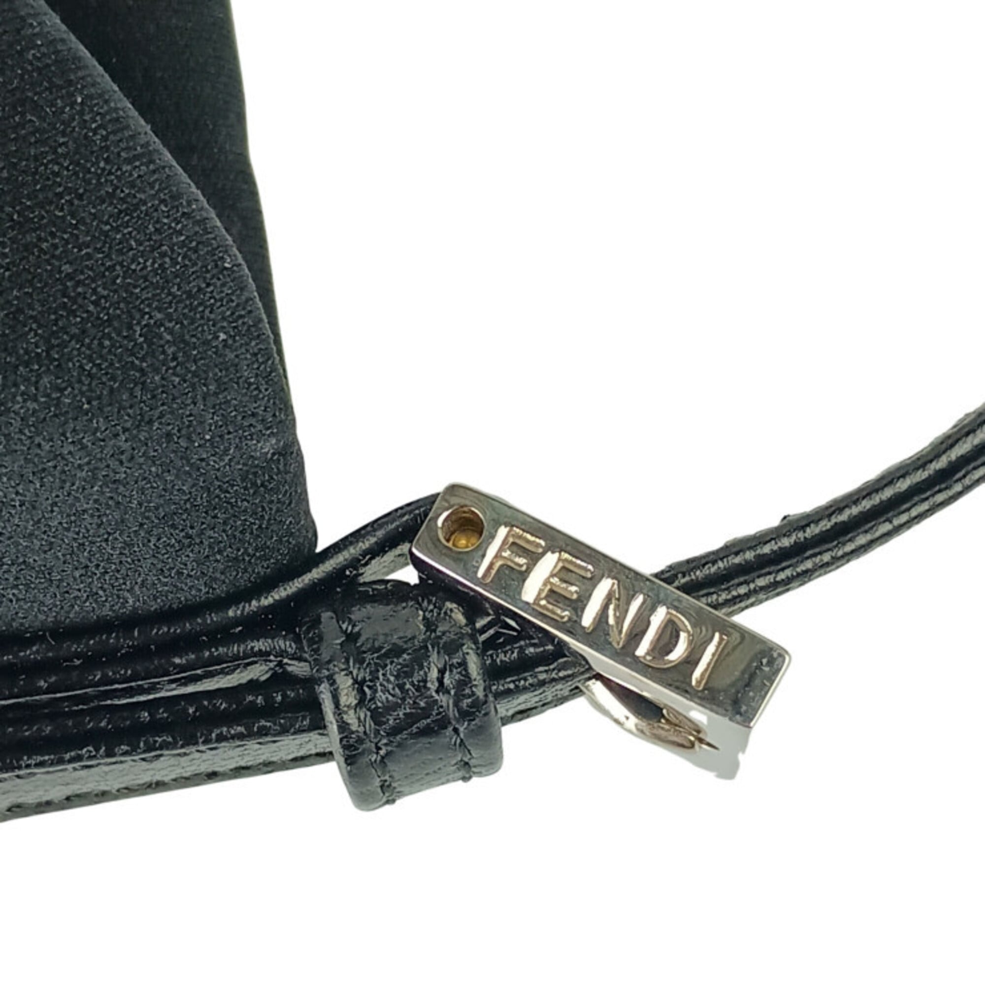 Fendi Black Canvas Handbag Shoulder Bag (Pre-Owned)