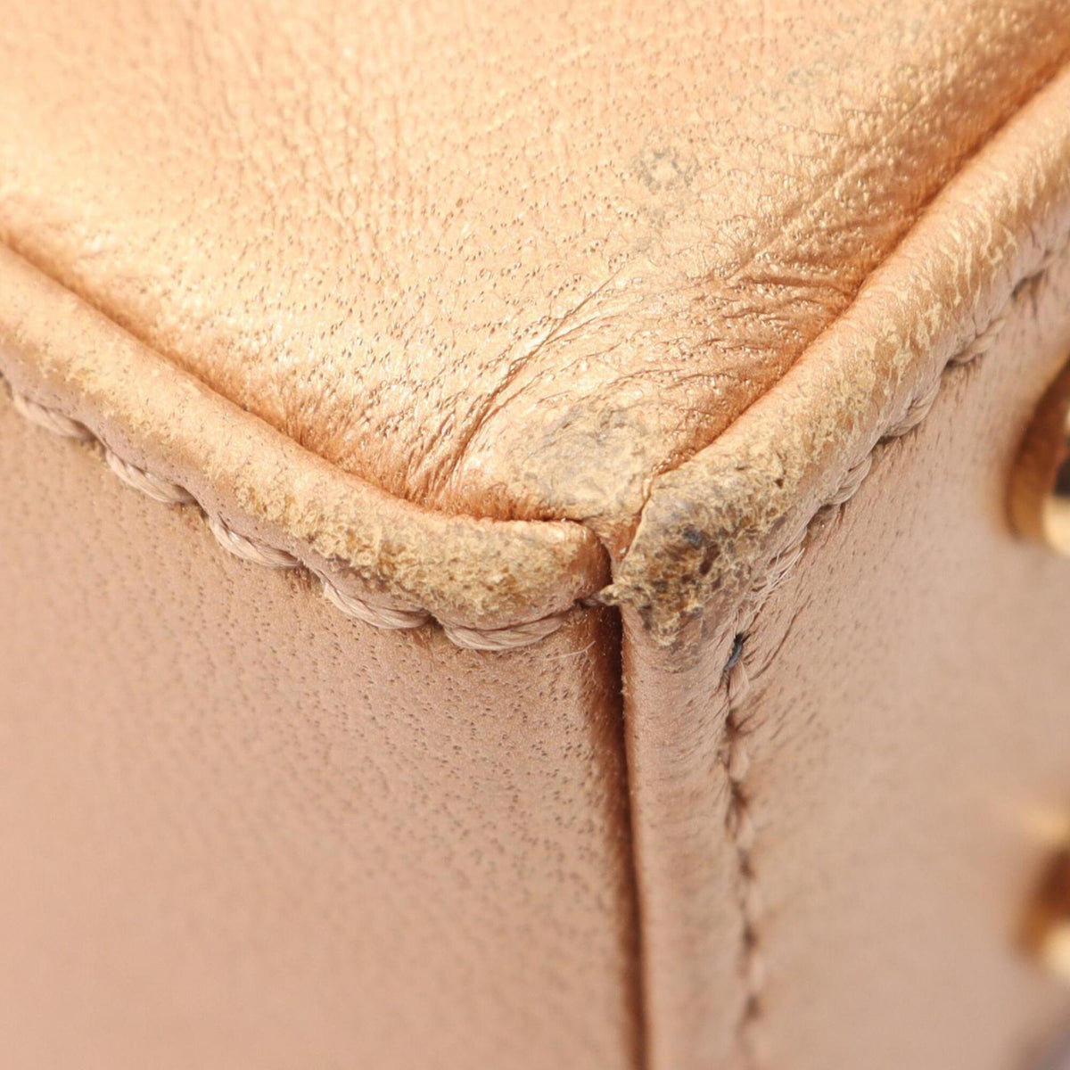 Chanel Gold Leather Handbag Shoulder Bag (Pre-Owned)