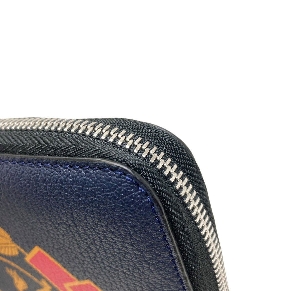 Burberry Navy Leather Long Wallet (Bi-Fold) (Pre-Owned)