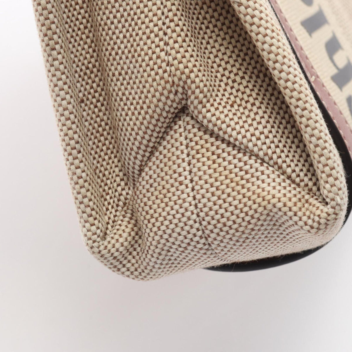 Chloé Brown Ivory Canvas Handbag (Pre-Owned)