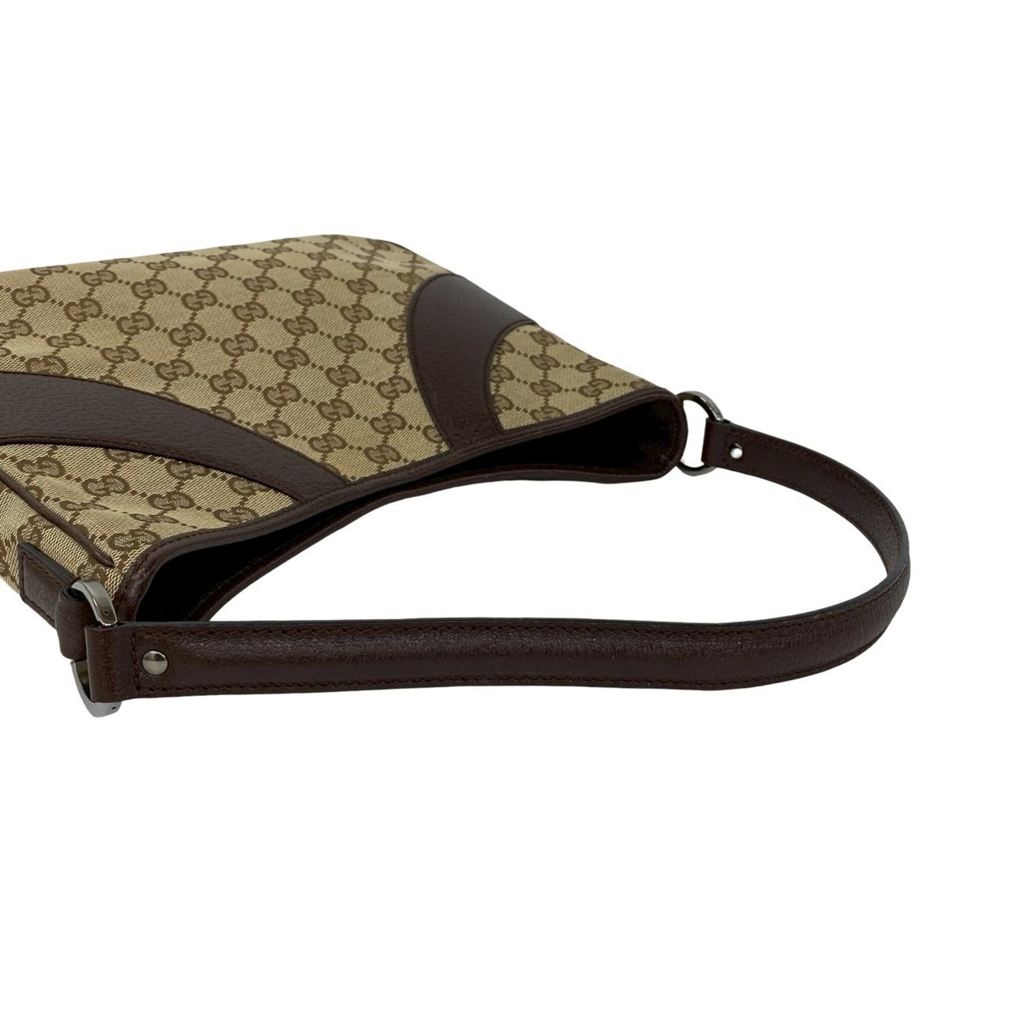 Gucci Brown Canvas Leather Handbag Shoulder Bag Tote Bag (Pre-Owned)