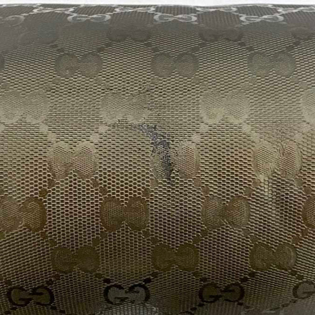 Gucci Green Khaki Coated Canvas Shoulder Bag (Pre-Owned)