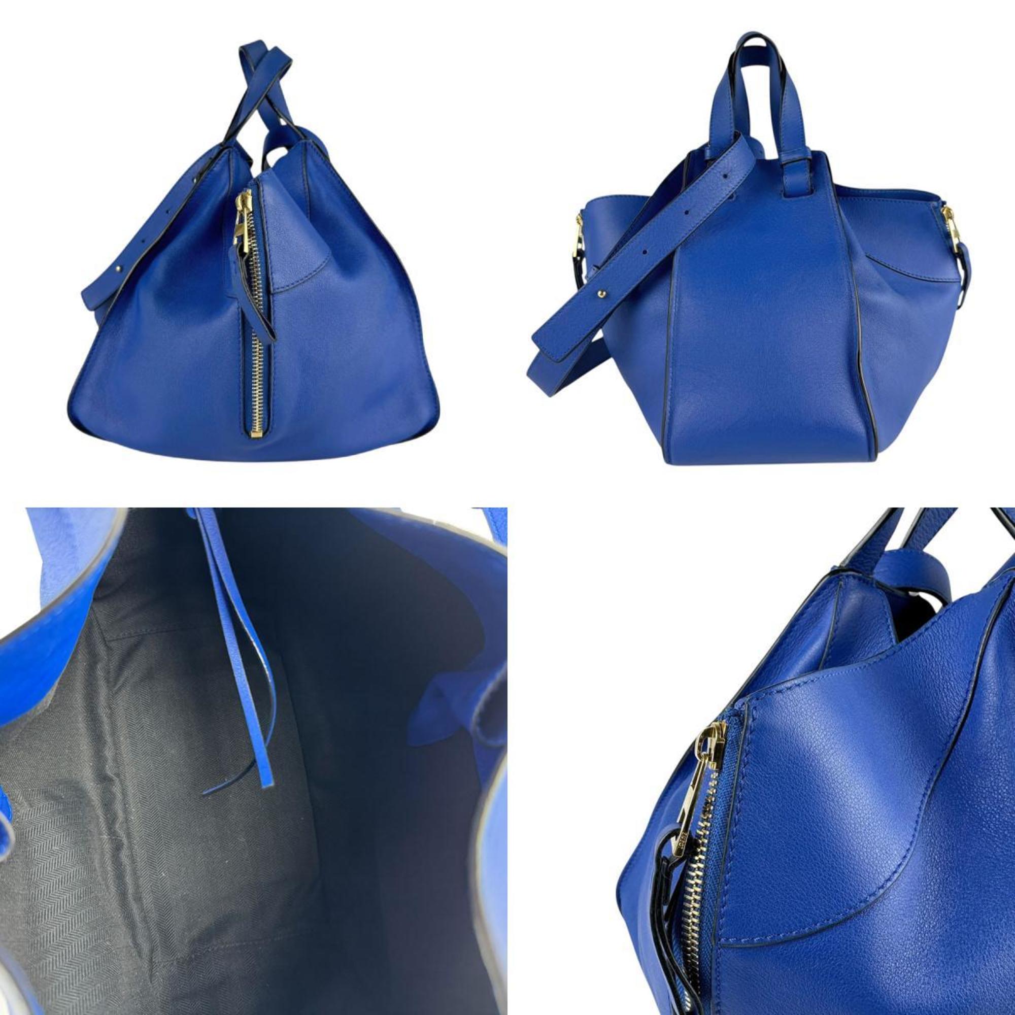 Loewe Blue Leather Handbag Shoulder Bag (Pre-Owned)