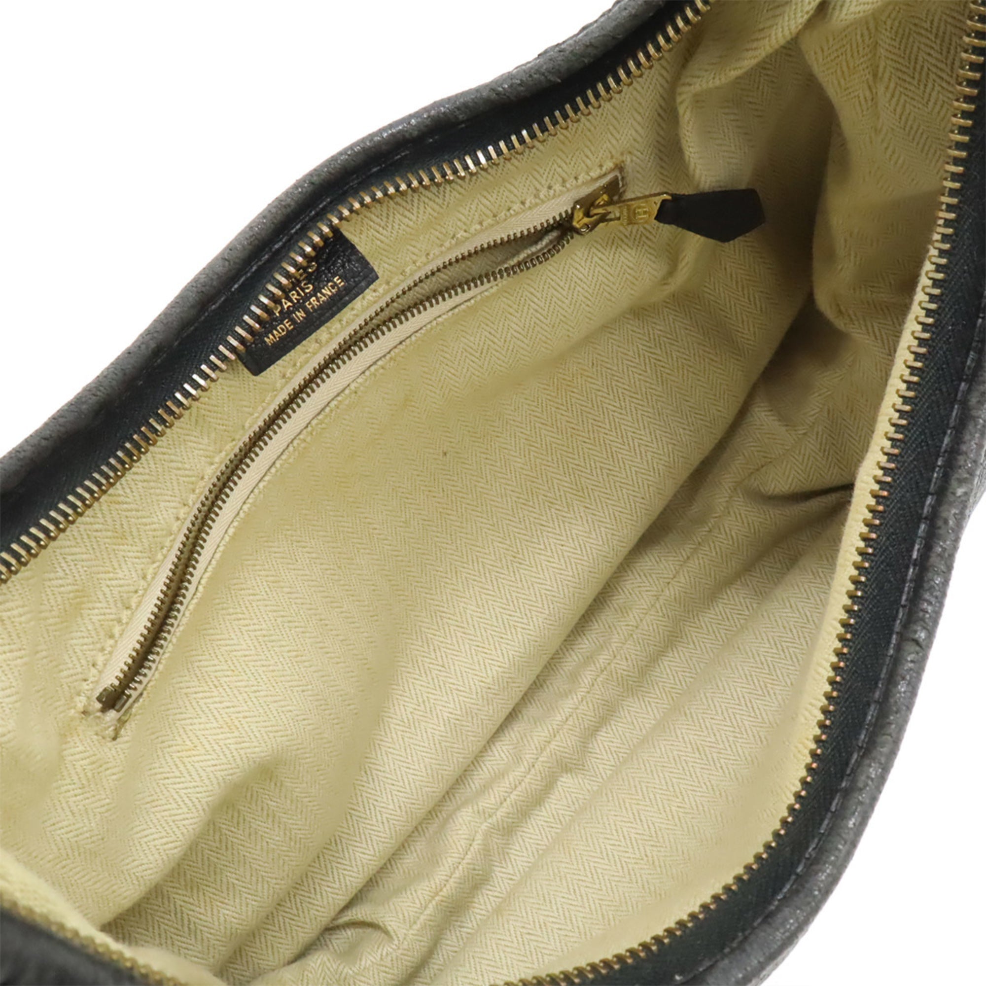 Hermes Black Taurillon Clemence Leather Shoulder Bag (Pre-Owned)