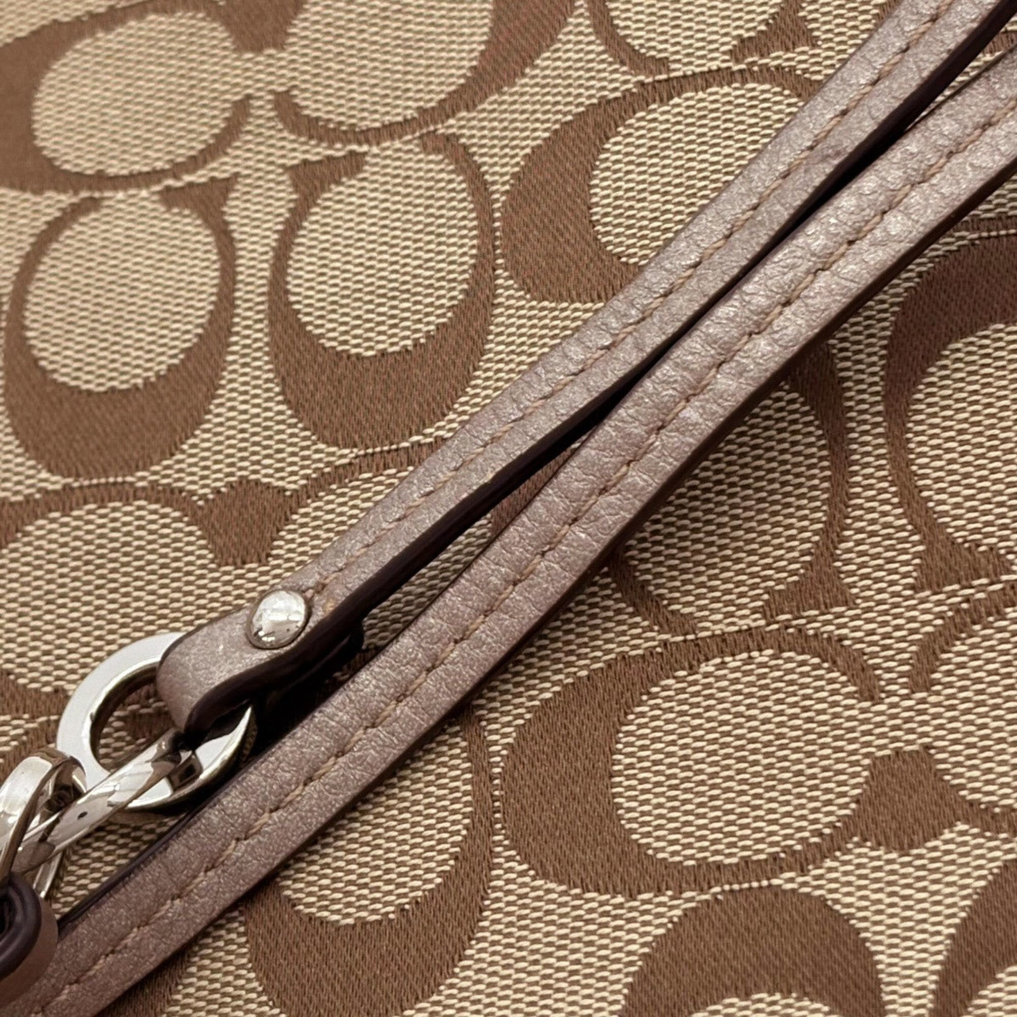 Coach Brown Canvas Shoulder Bag (Pre-Owned)
