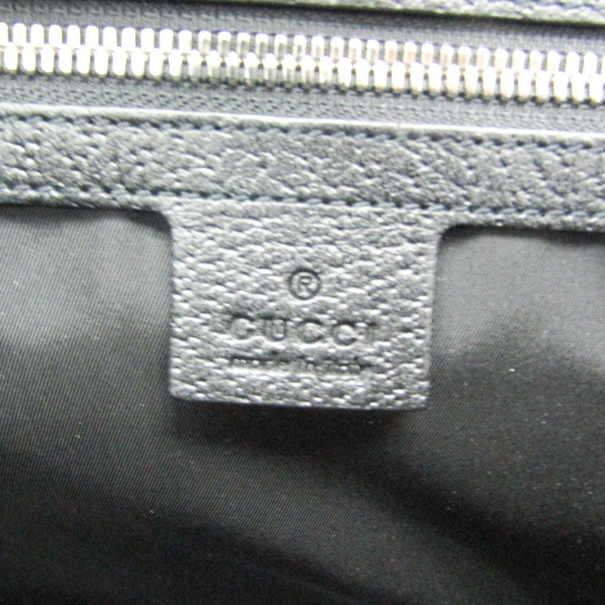 Gucci Black Nylon Canvas Leather Handbag Shoulder Bag (Pre-Owned)